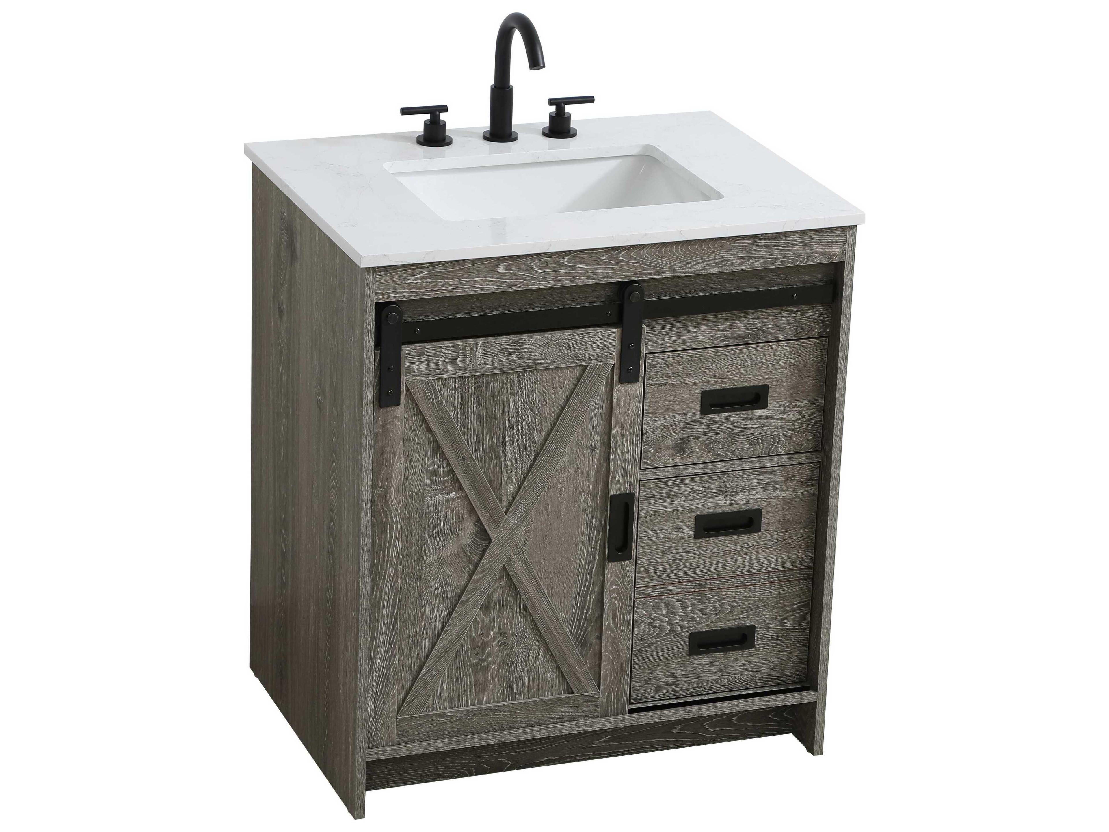 Elegant Lighting Austin Rustic Grey 30" Vanity