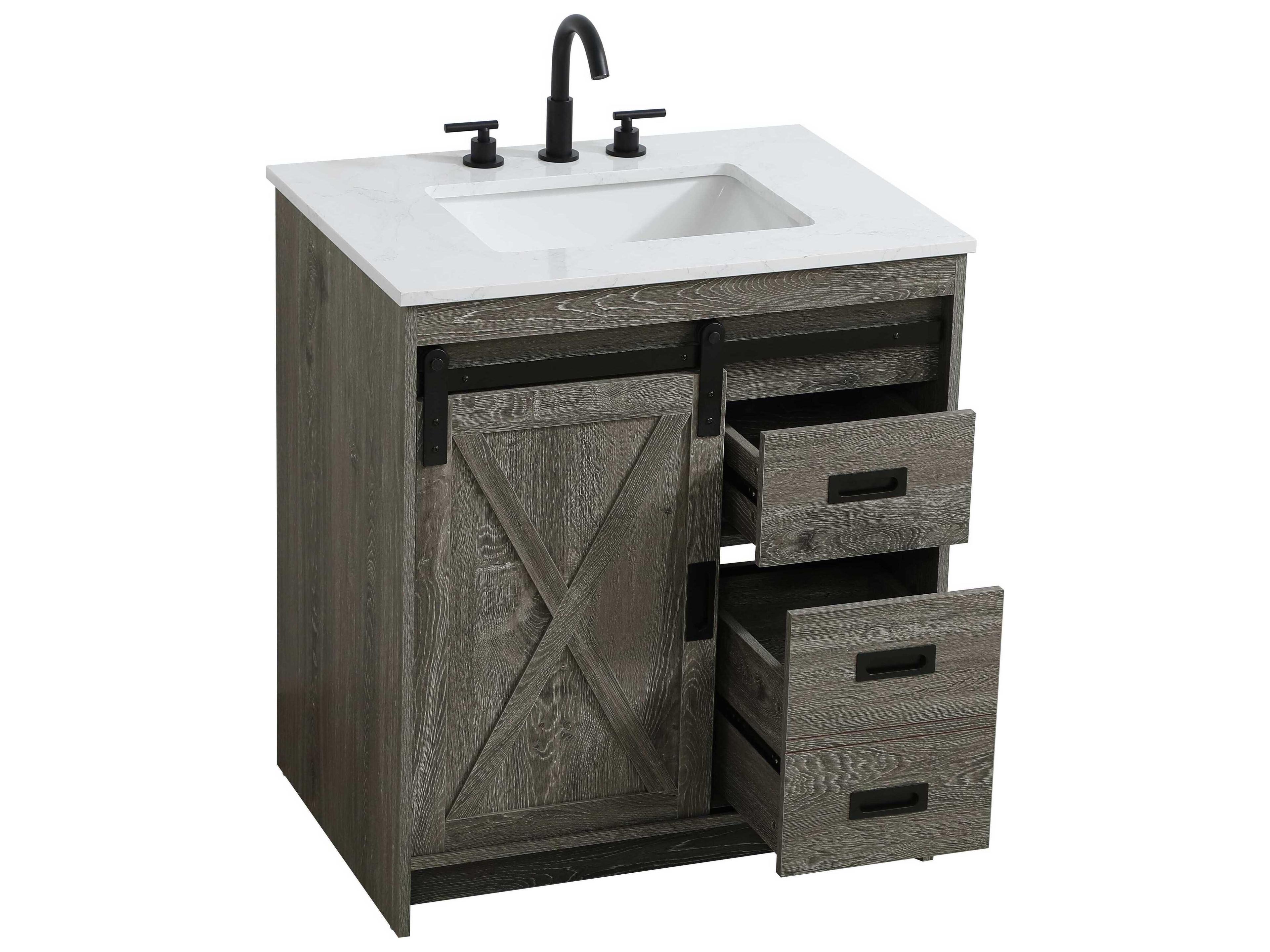 Elegant Lighting Austin Rustic Grey 30" Vanity