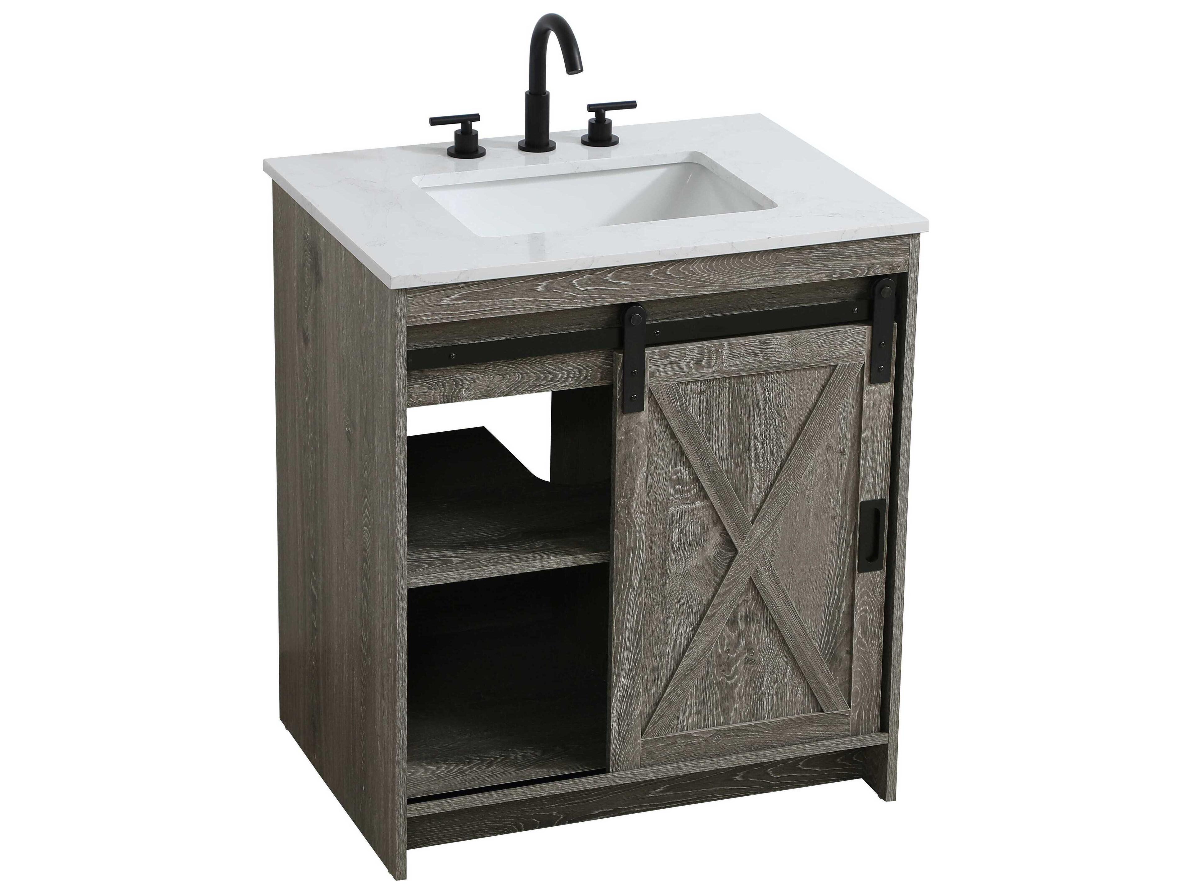 Elegant Lighting Austin Rustic Grey 30" Vanity