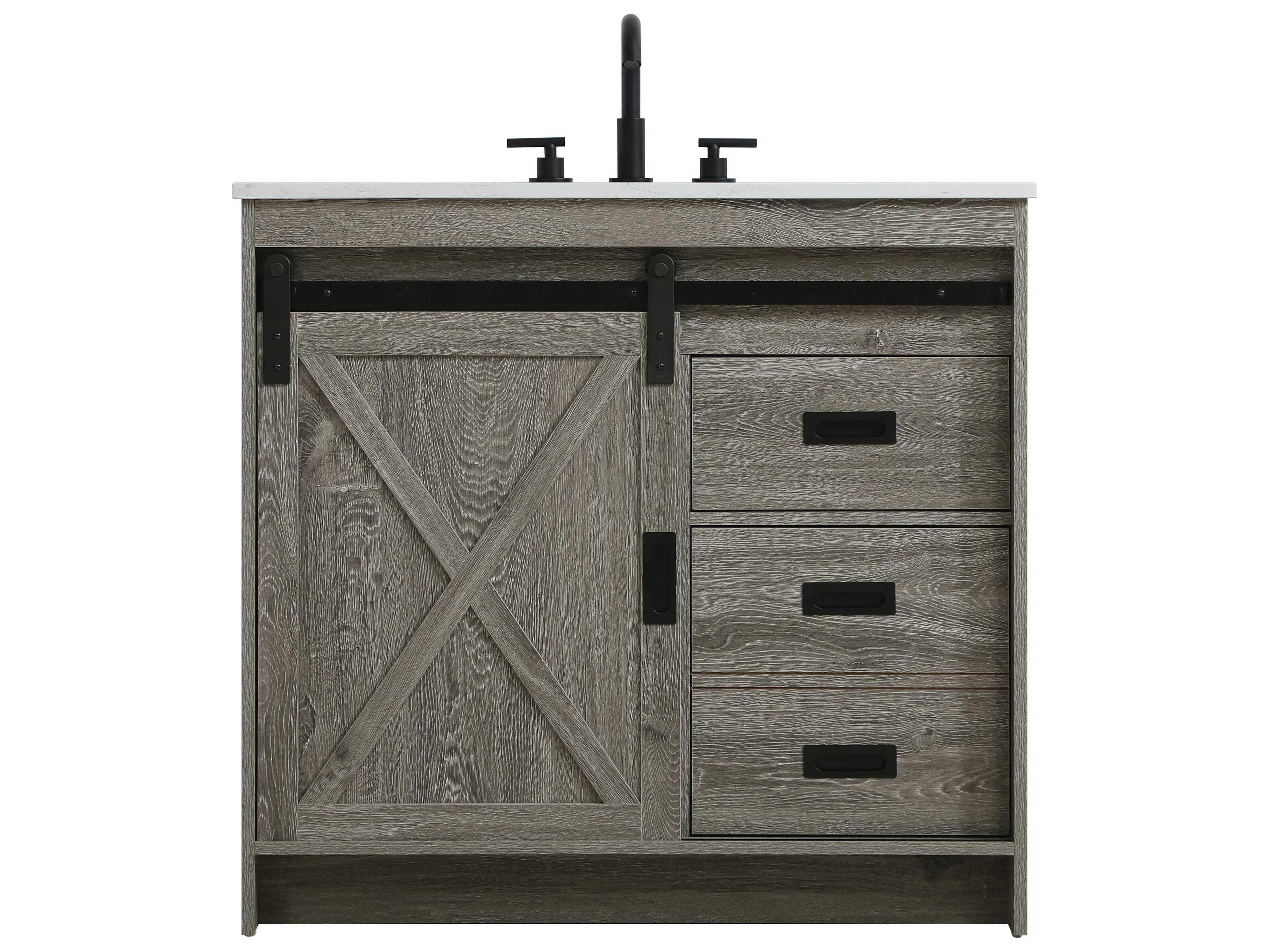 Elegant Lighting Austin Rustic Grey 36" Vanity