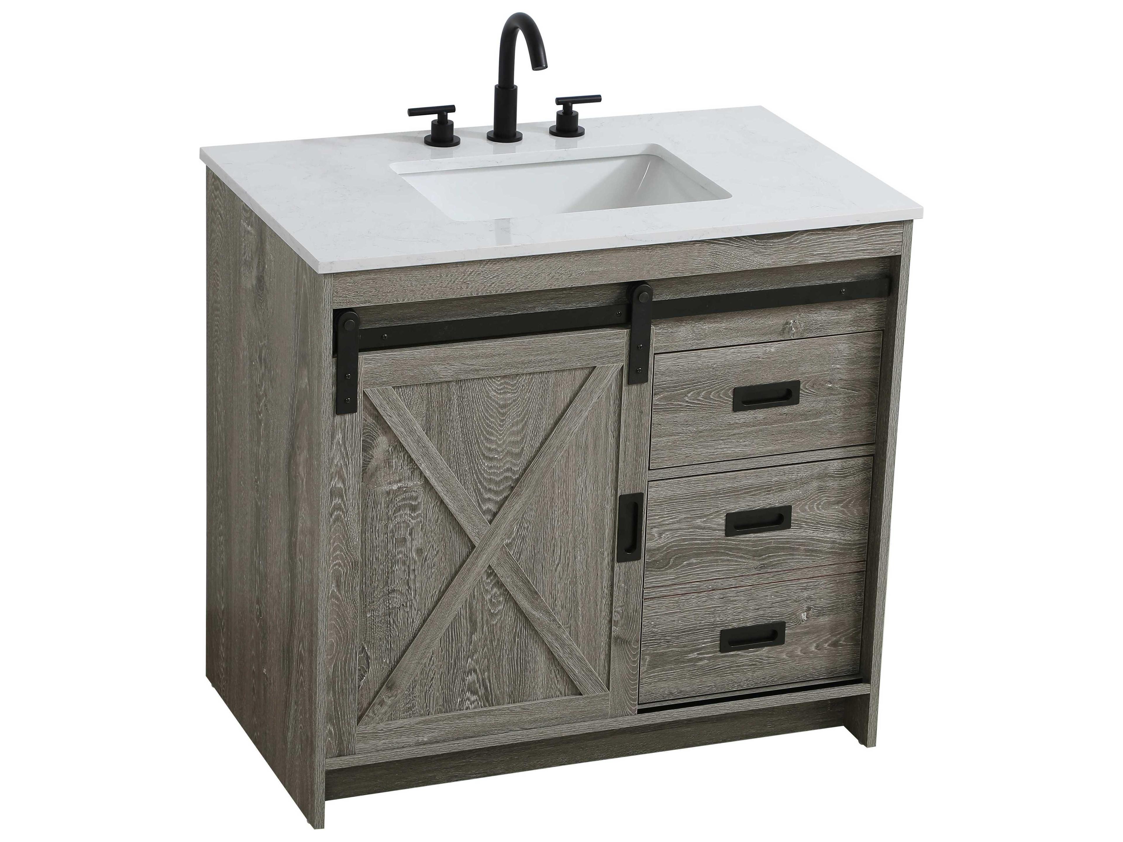 Elegant Lighting Austin Rustic Grey 36" Vanity