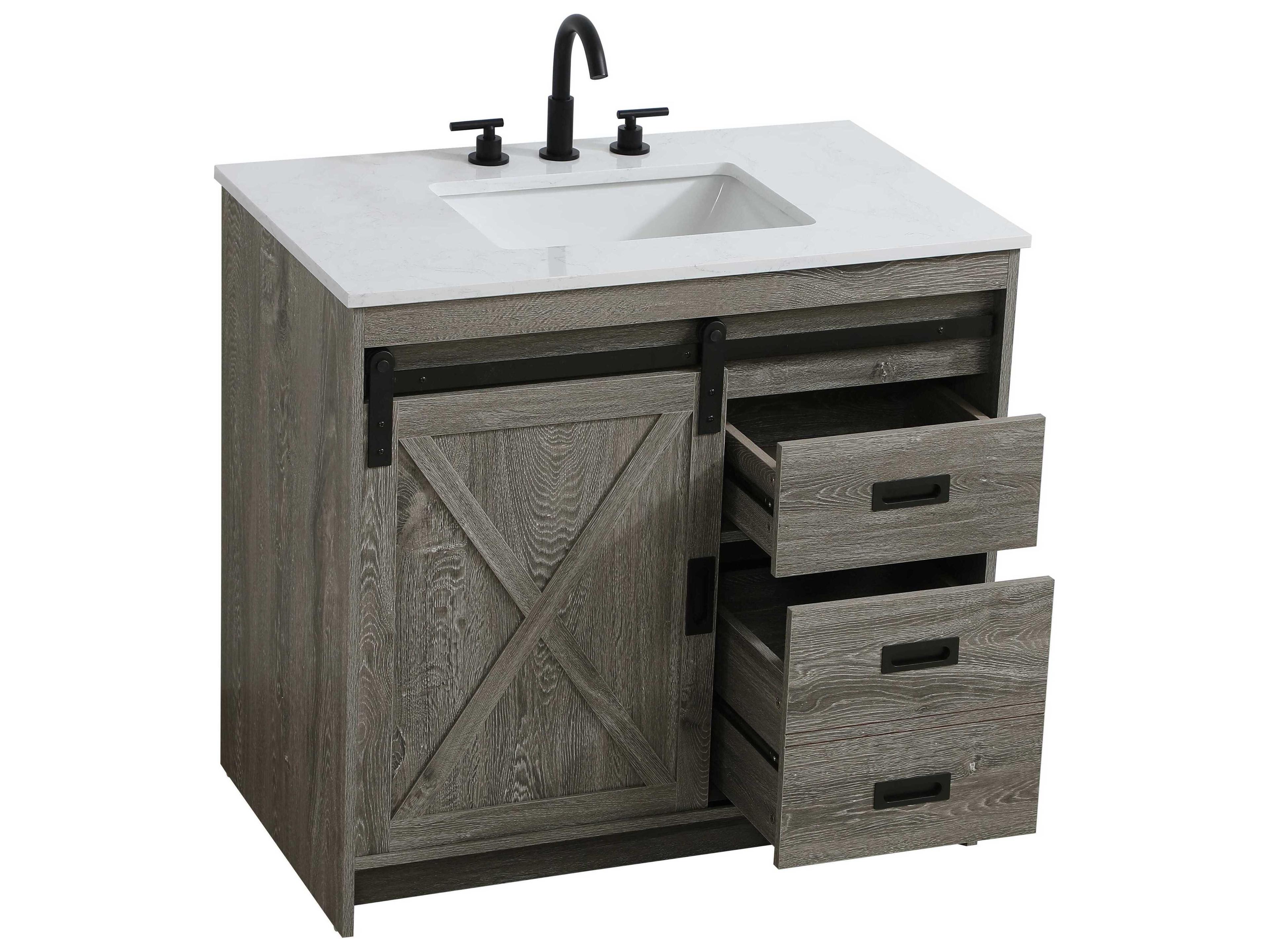 Elegant Lighting Austin Rustic Grey 36" Vanity