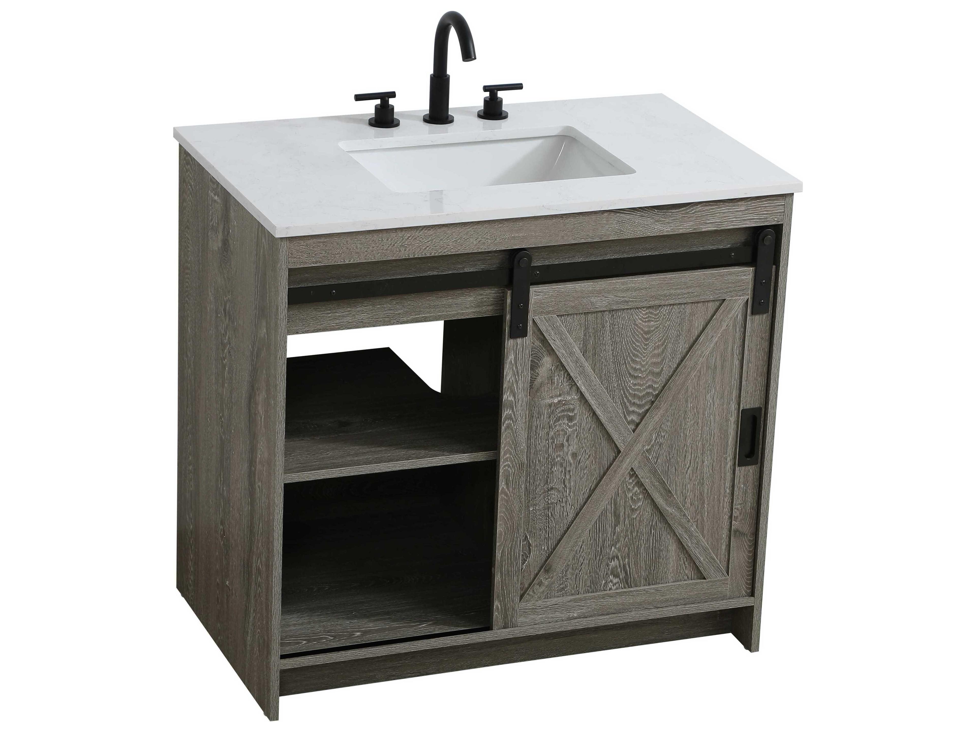 Elegant Lighting Austin Rustic Grey 36" Vanity