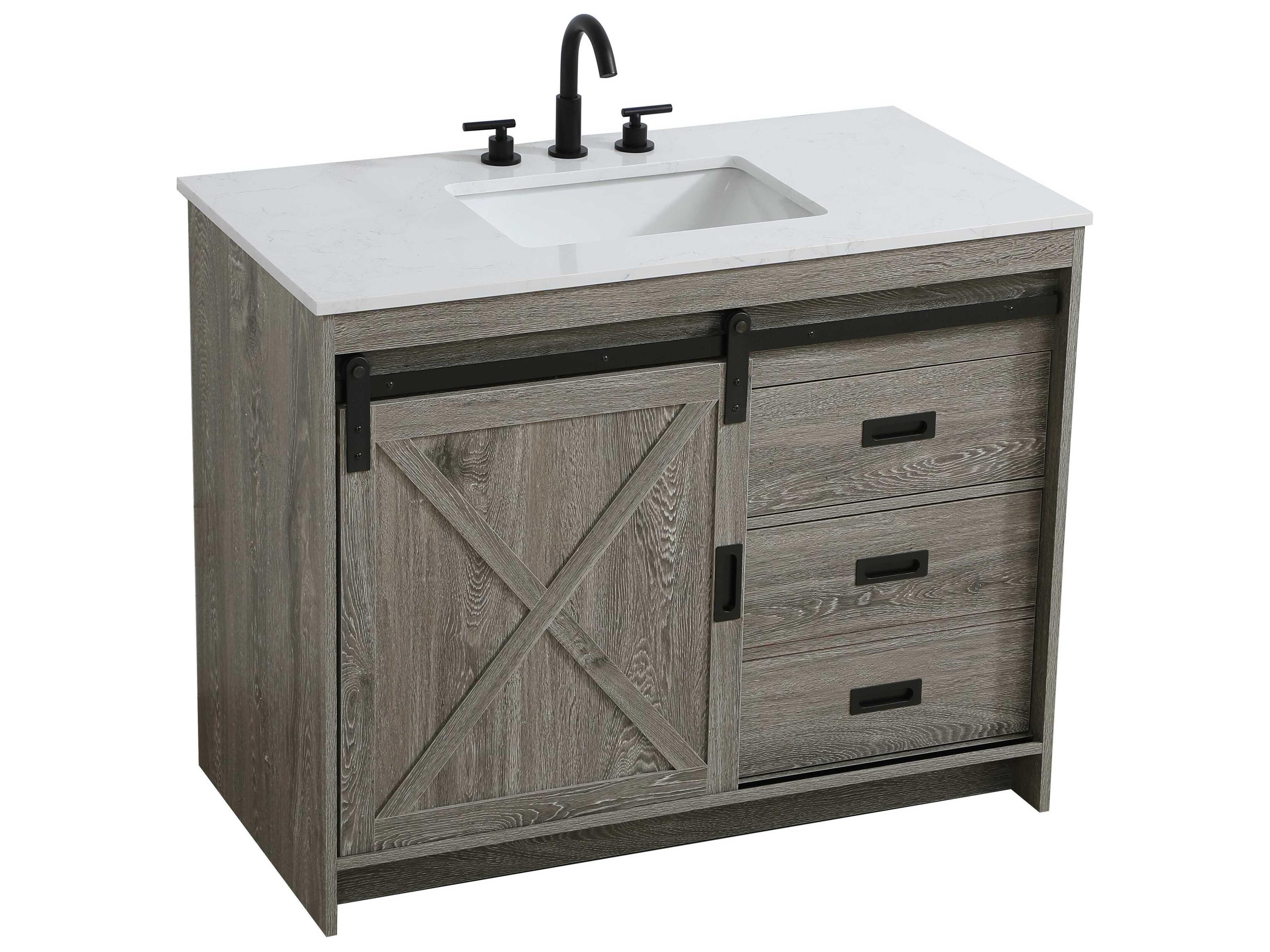 Elegant Lighting Austin Rustic Grey 42" Vanity