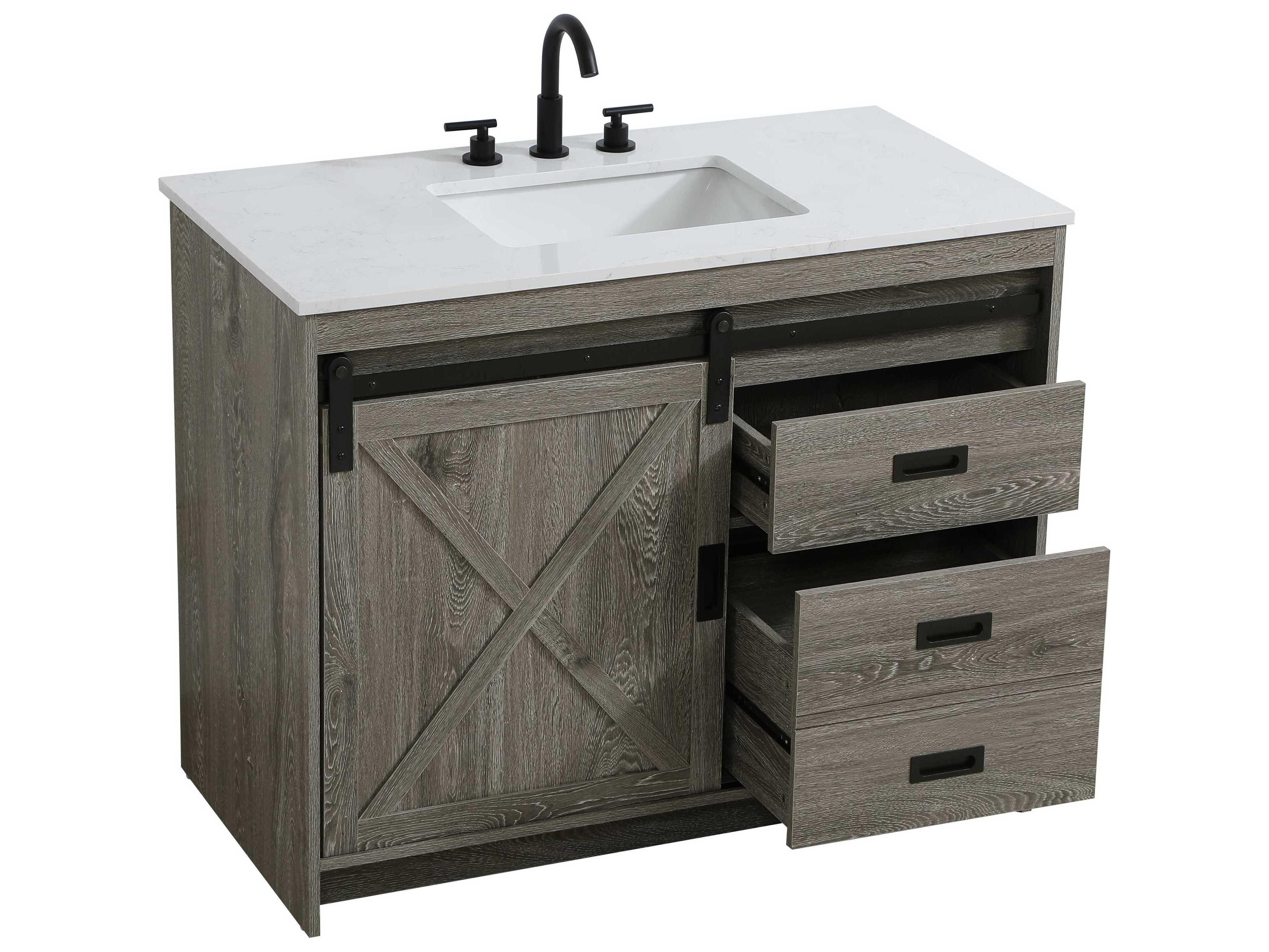 Elegant Lighting Austin Rustic Grey 42" Vanity
