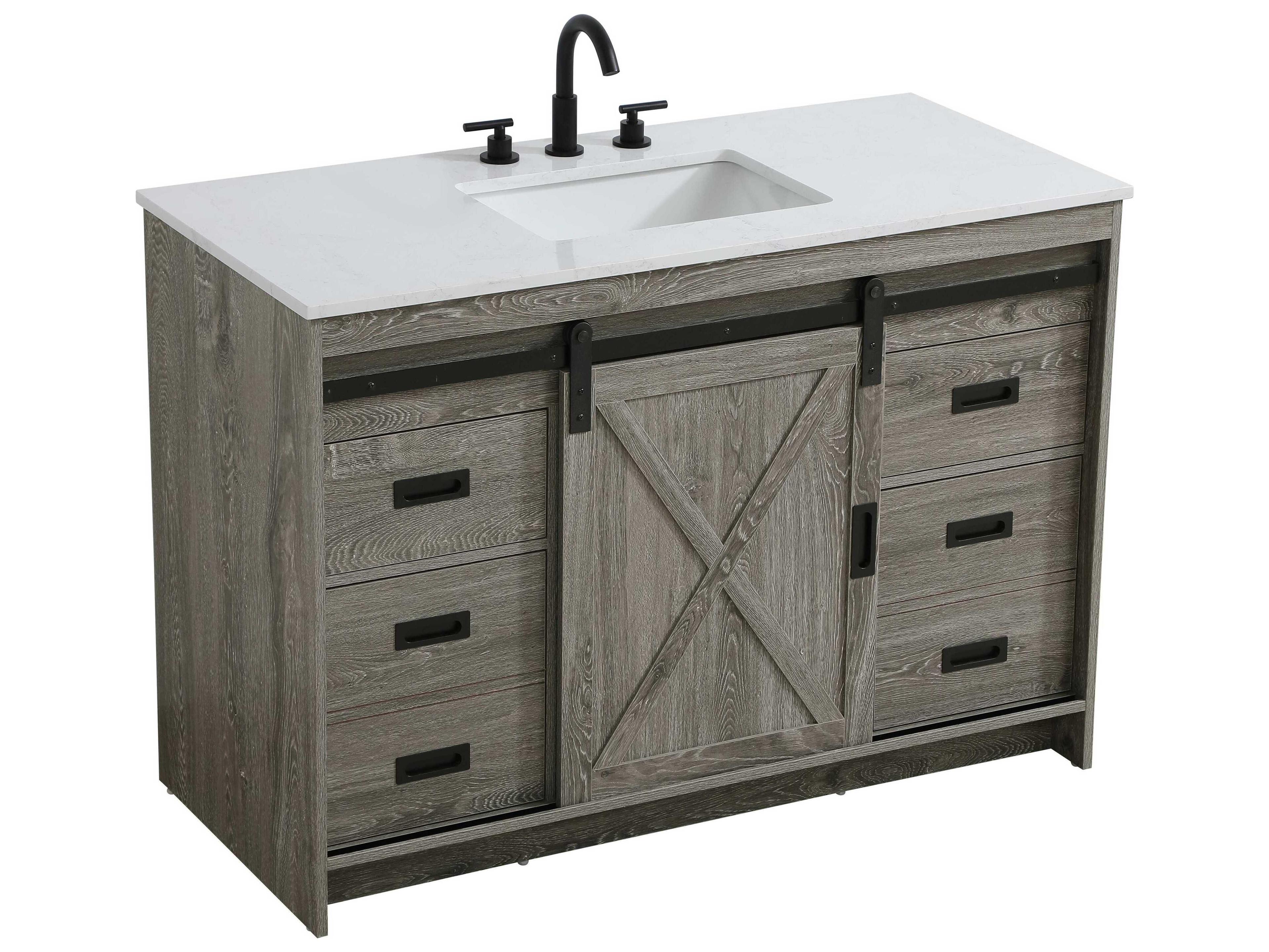 Elegant Lighting Austin Rustic Grey 48" Vanity