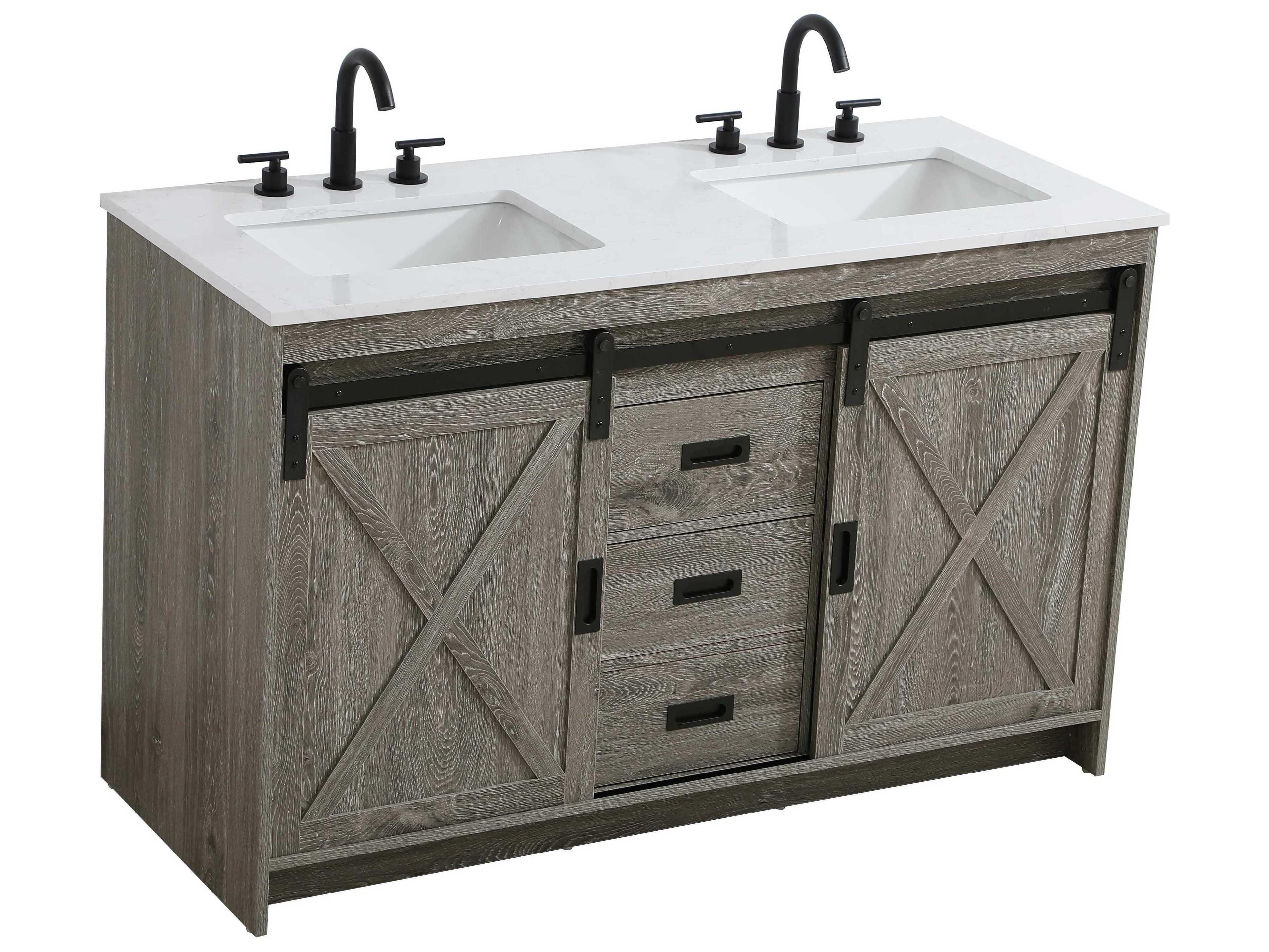 Elegant Lighting Austin Rustic Grey 54" Vanity