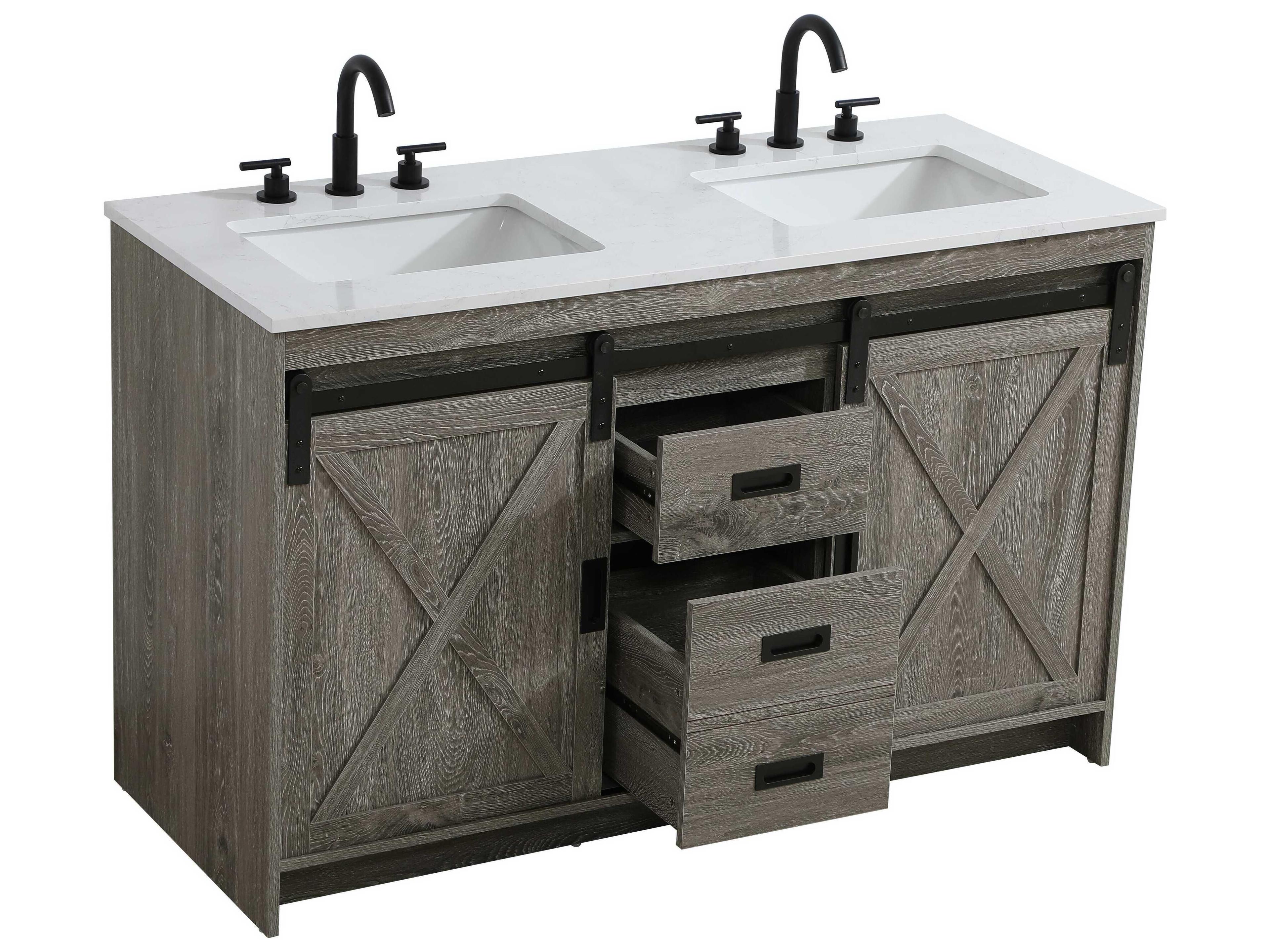 Elegant Lighting Austin Rustic Grey 54" Vanity