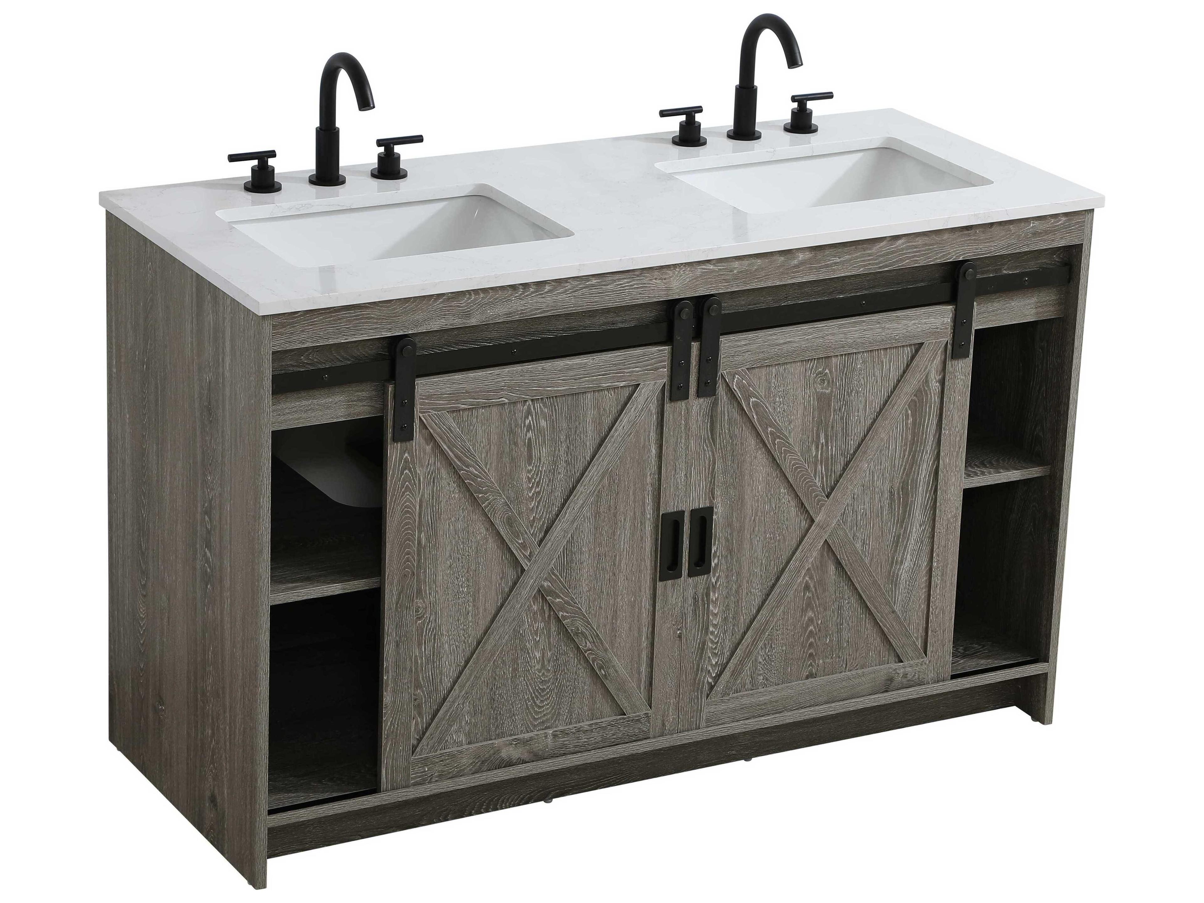 Elegant Lighting Austin Rustic Grey 54" Vanity