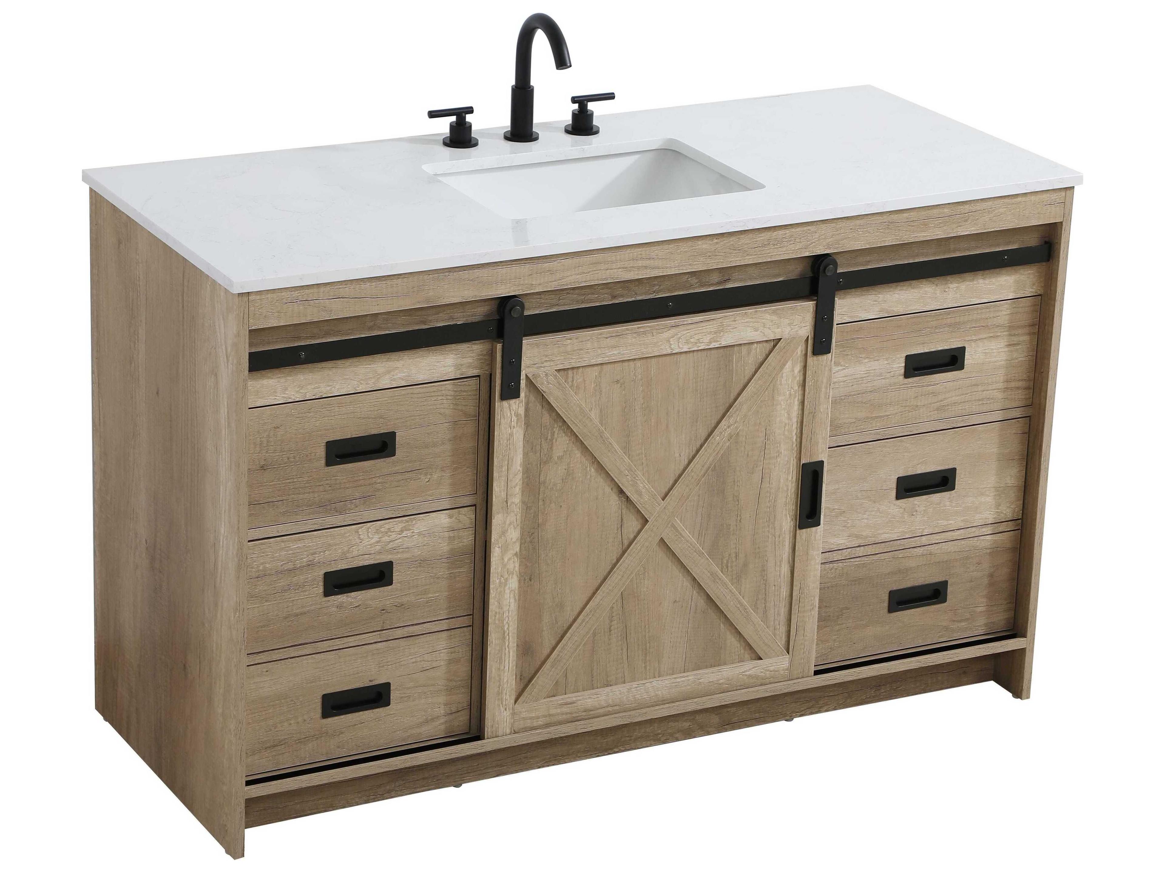 Elegant Lighting Austin Natural Oak 54" Vanity