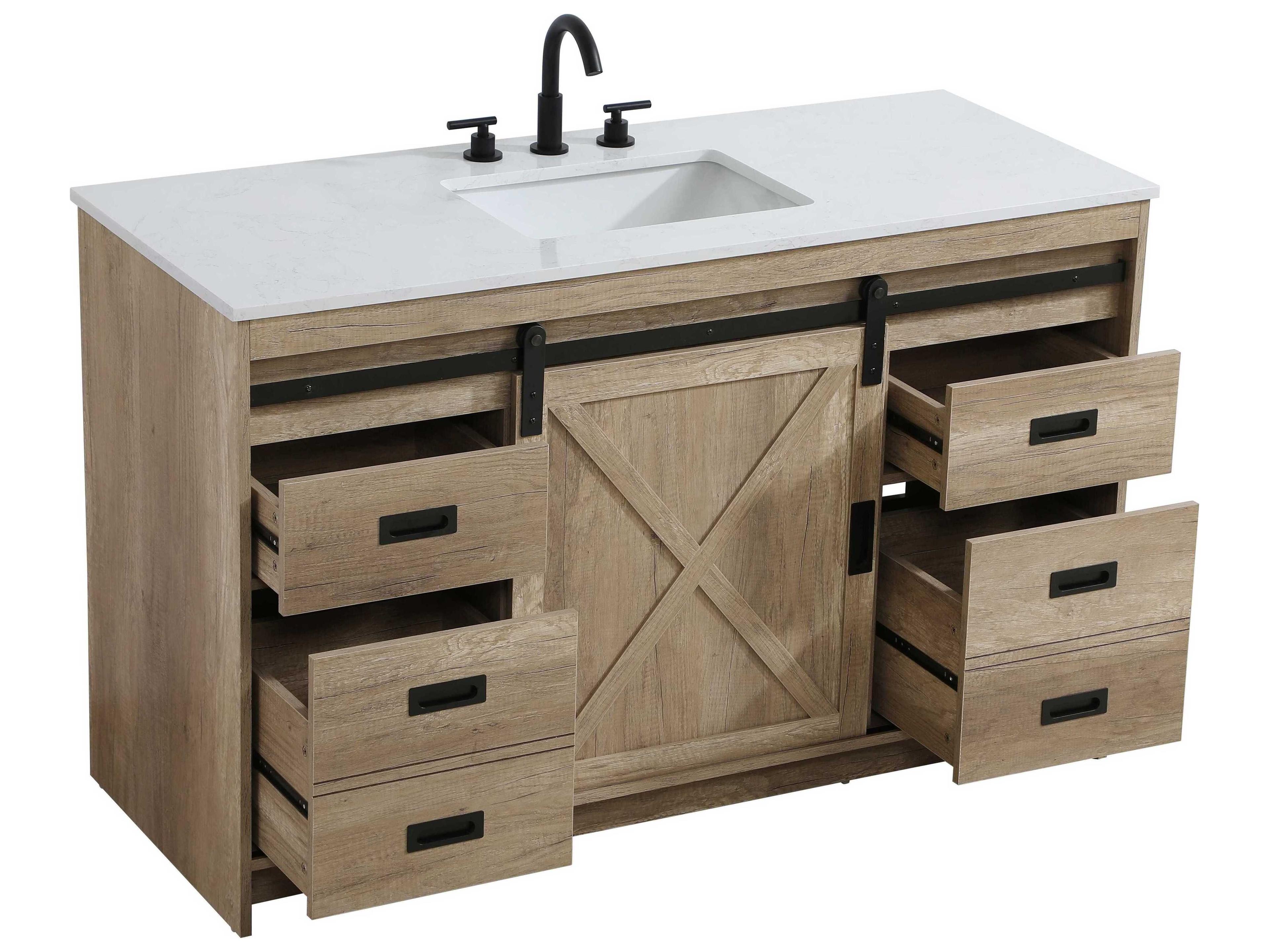 Elegant Lighting Austin Natural Oak 54" Vanity