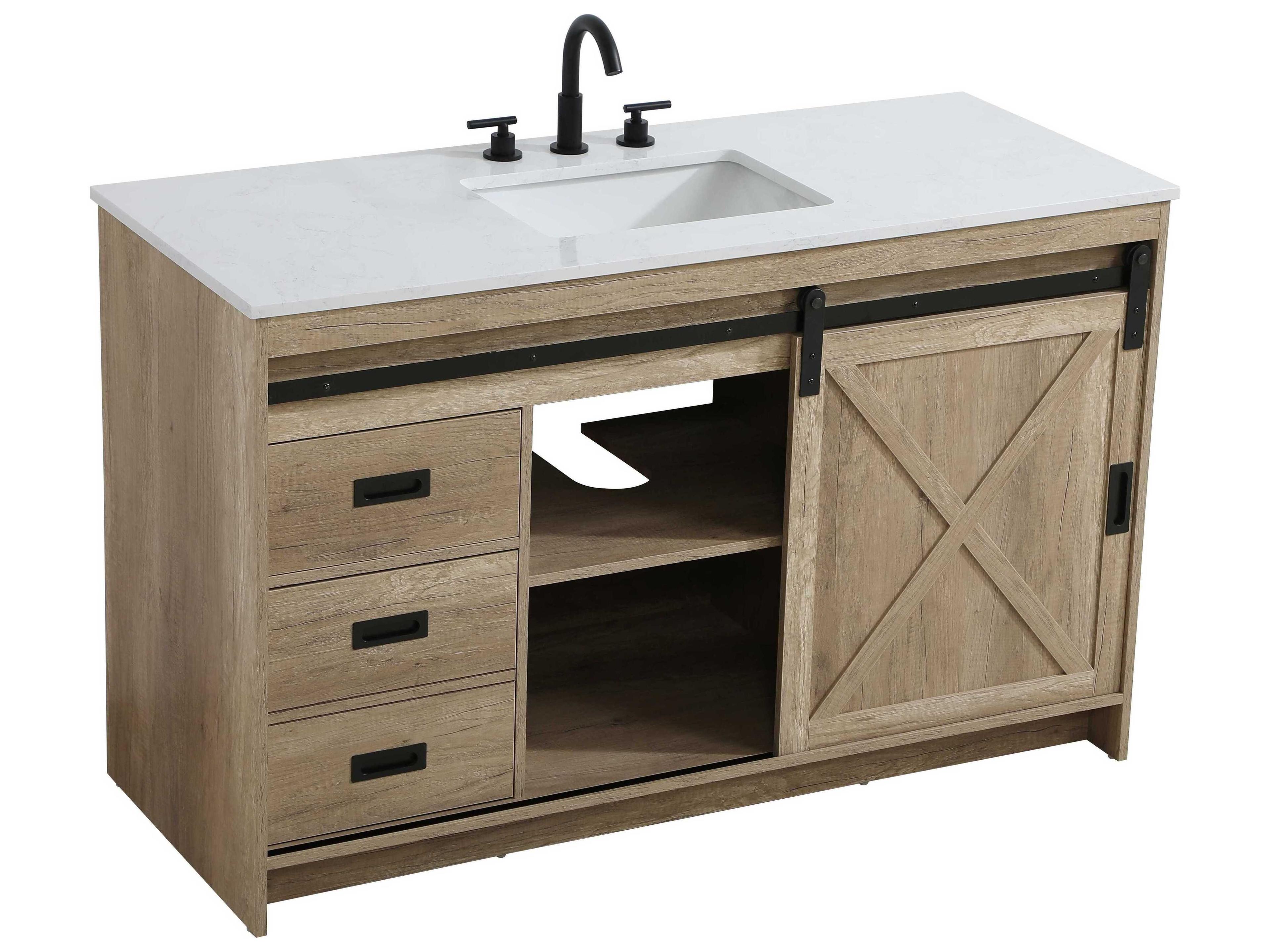 Elegant Lighting Austin Natural Oak 54" Vanity