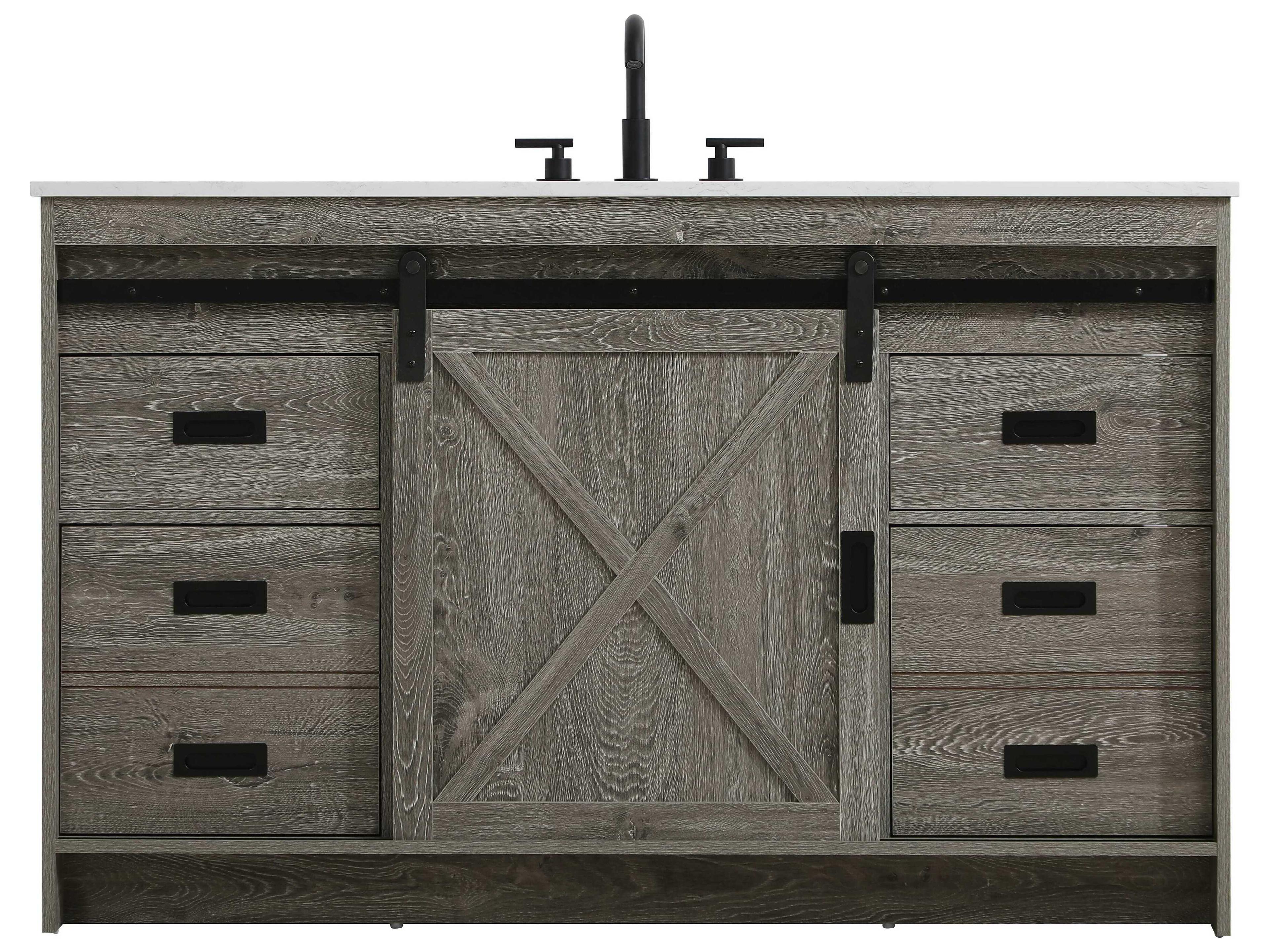 Elegant Lighting Austin Rustic Grey 54" Vanity