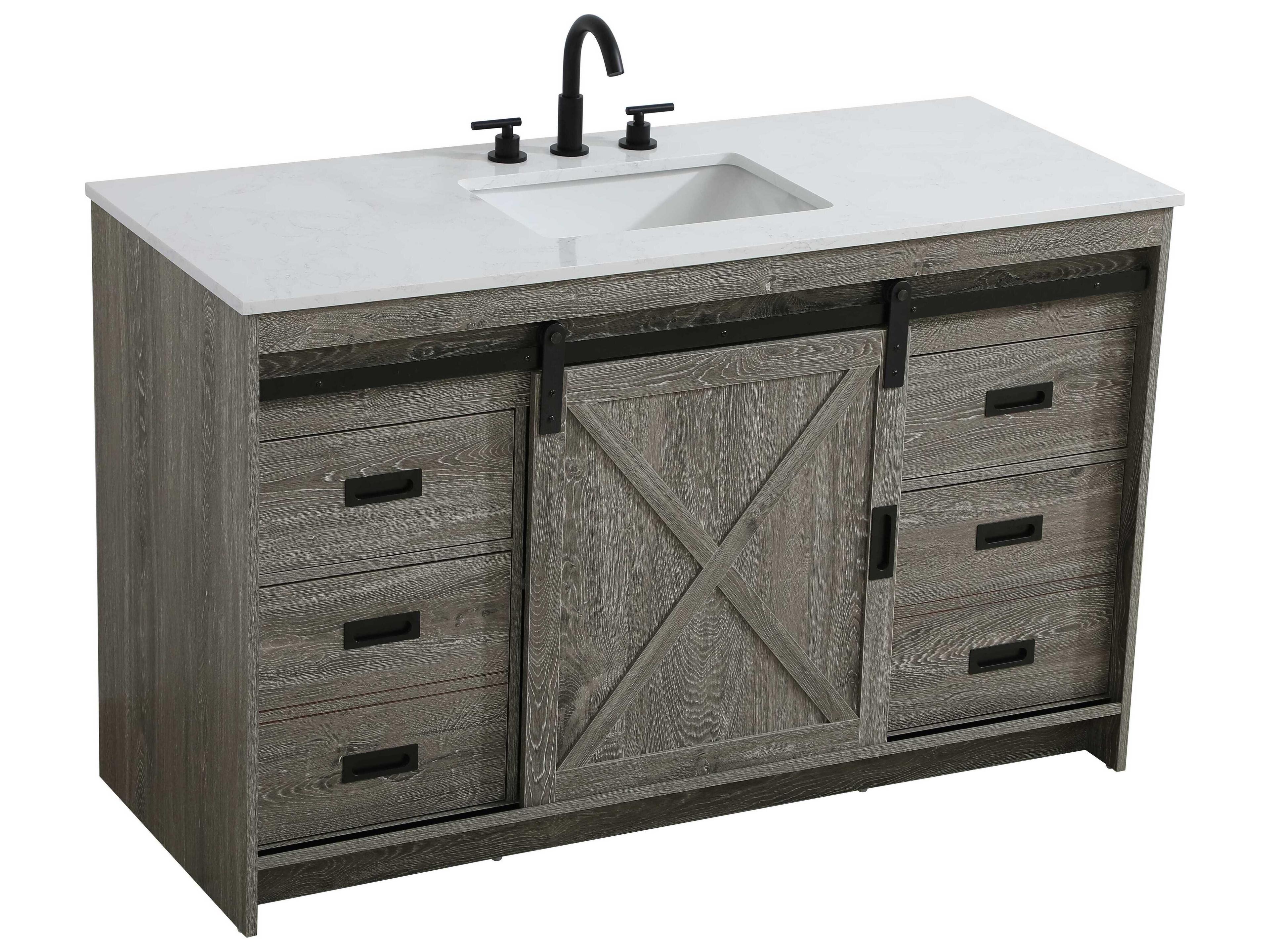 Elegant Lighting Austin Rustic Grey 54" Vanity