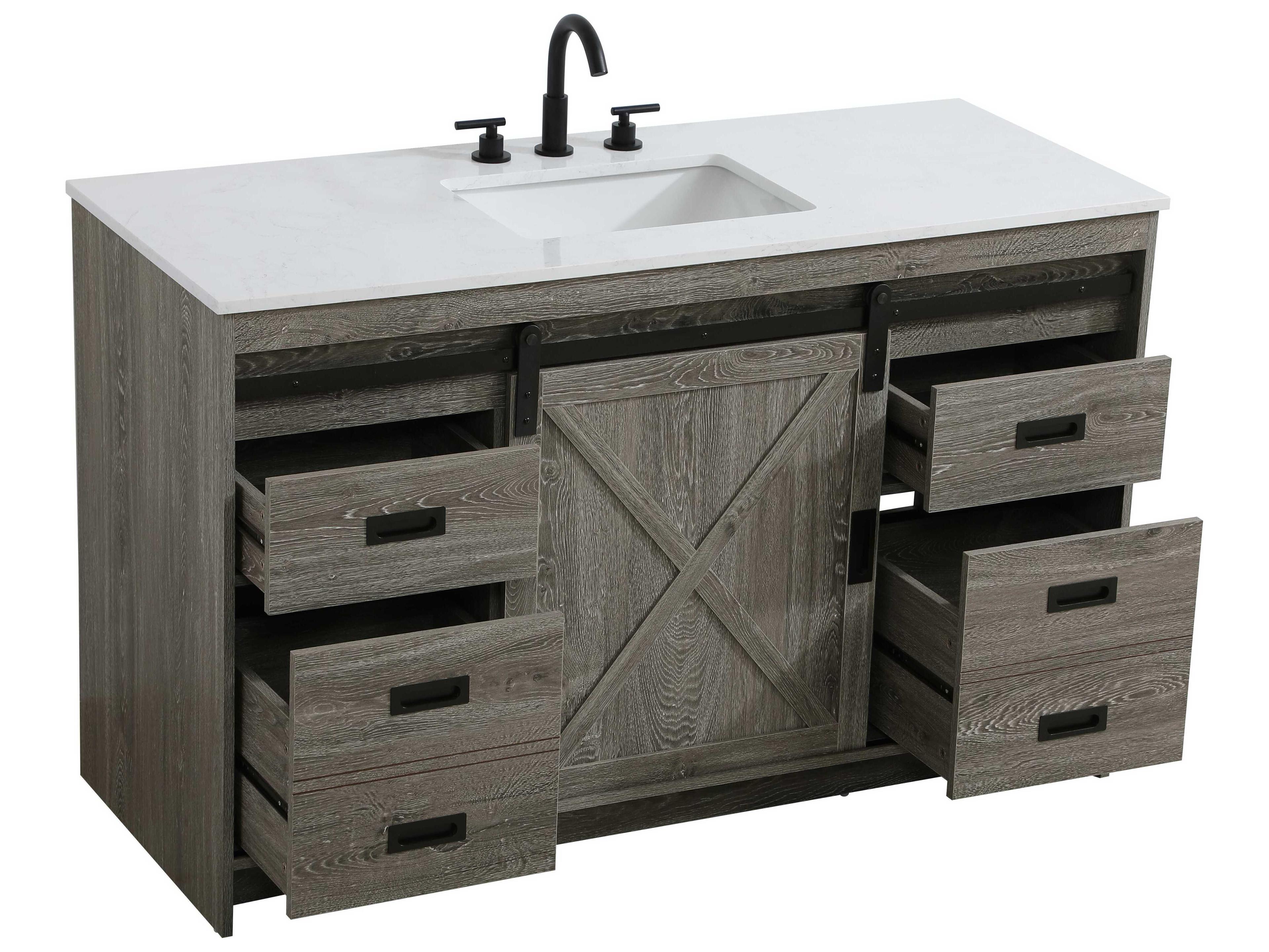 Elegant Lighting Austin Rustic Grey 54" Vanity
