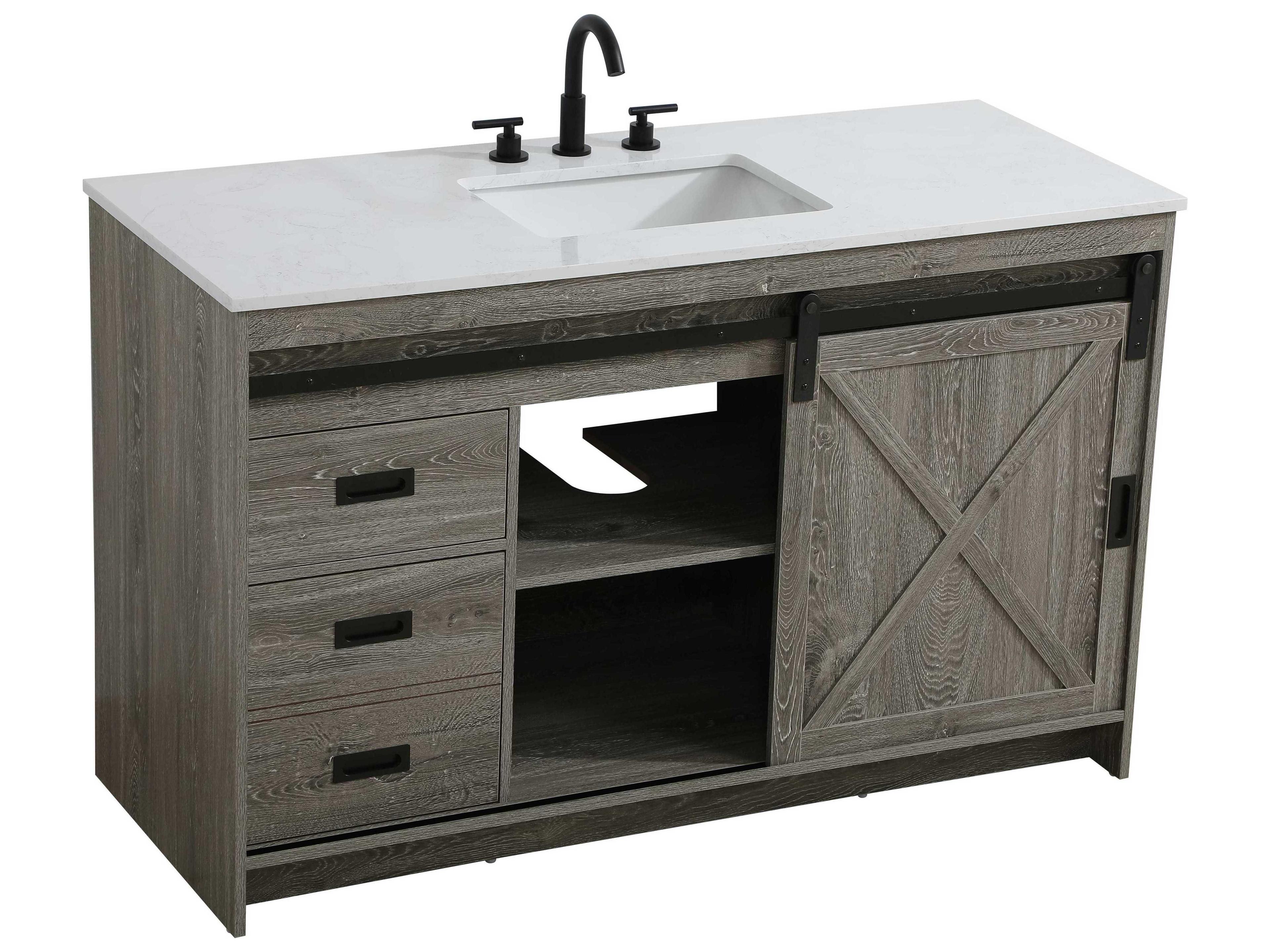 Elegant Lighting Austin Rustic Grey 54" Vanity