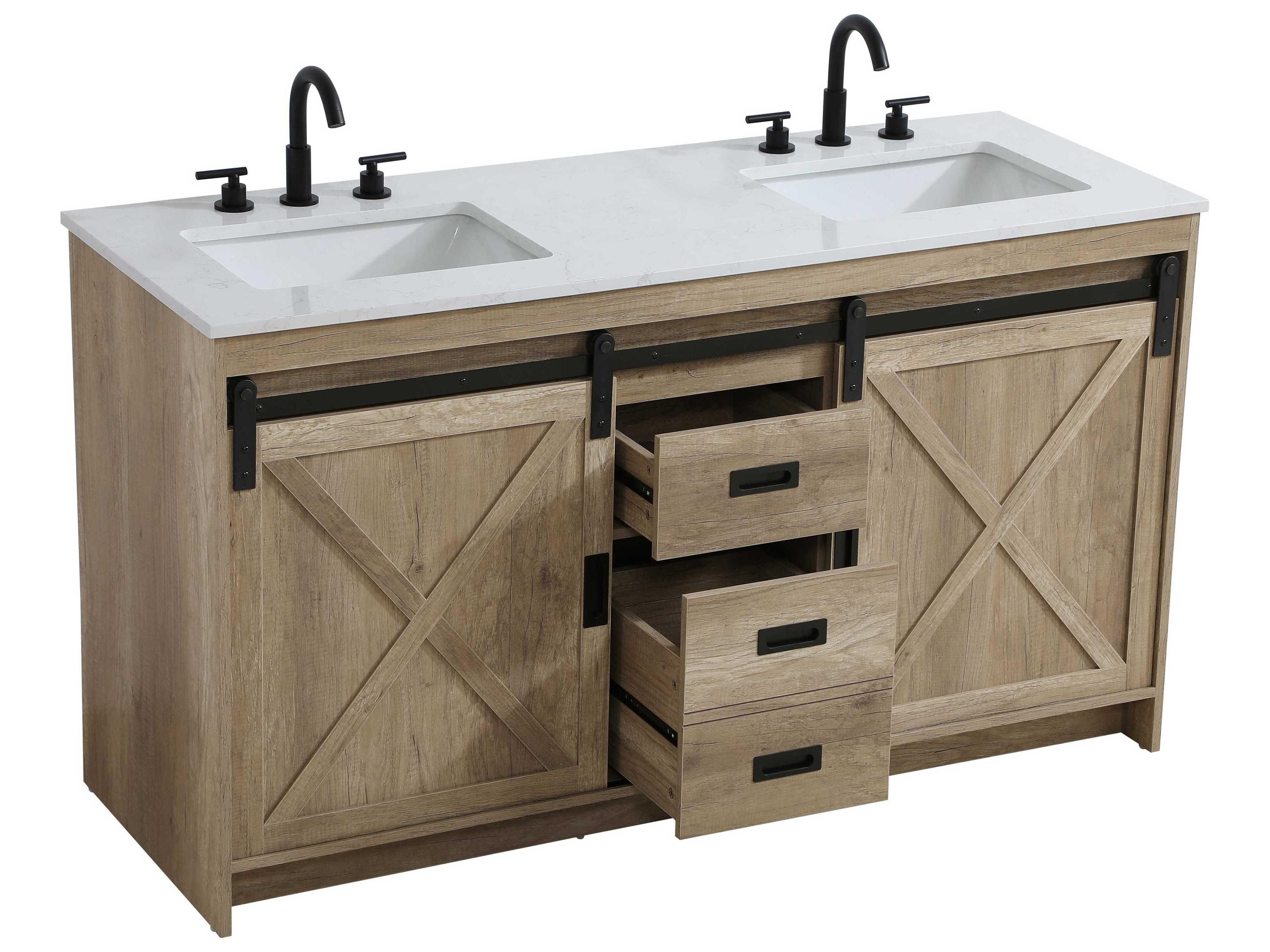 Elegant Lighting Austin Natural Oak 60" Vanity