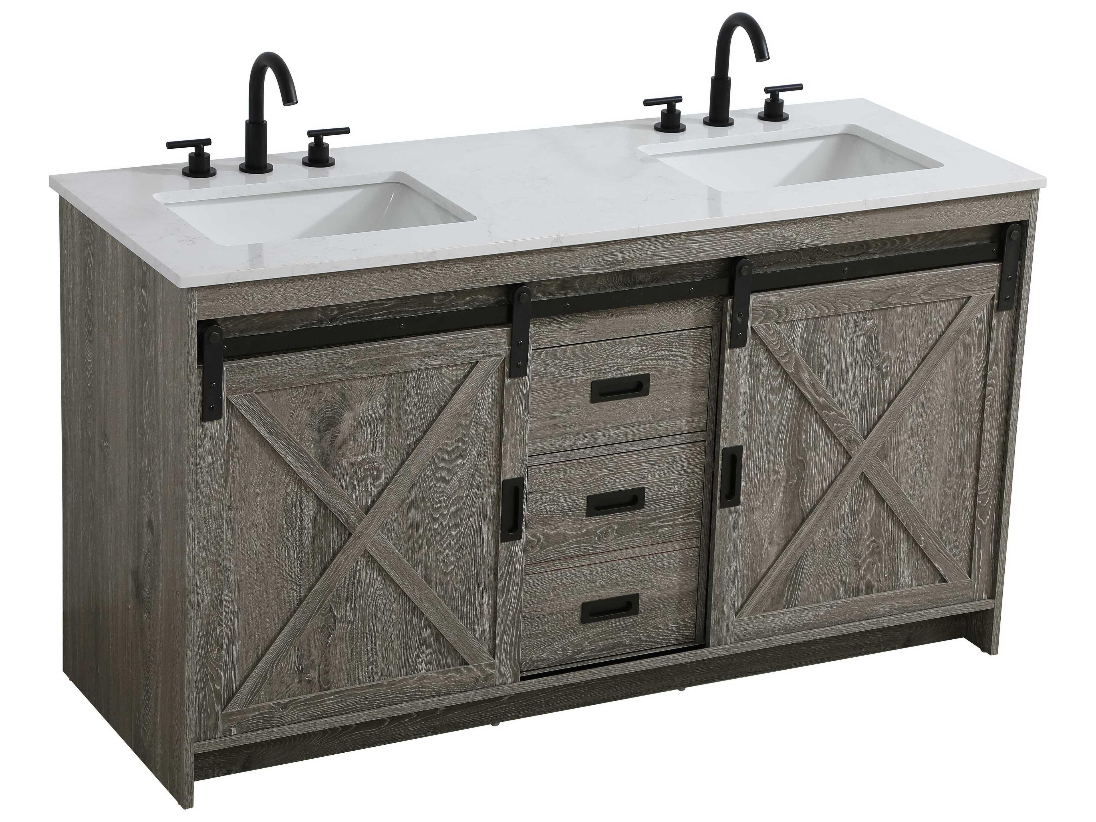 Elegant Lighting Austin Rustic Grey 60" Vanity