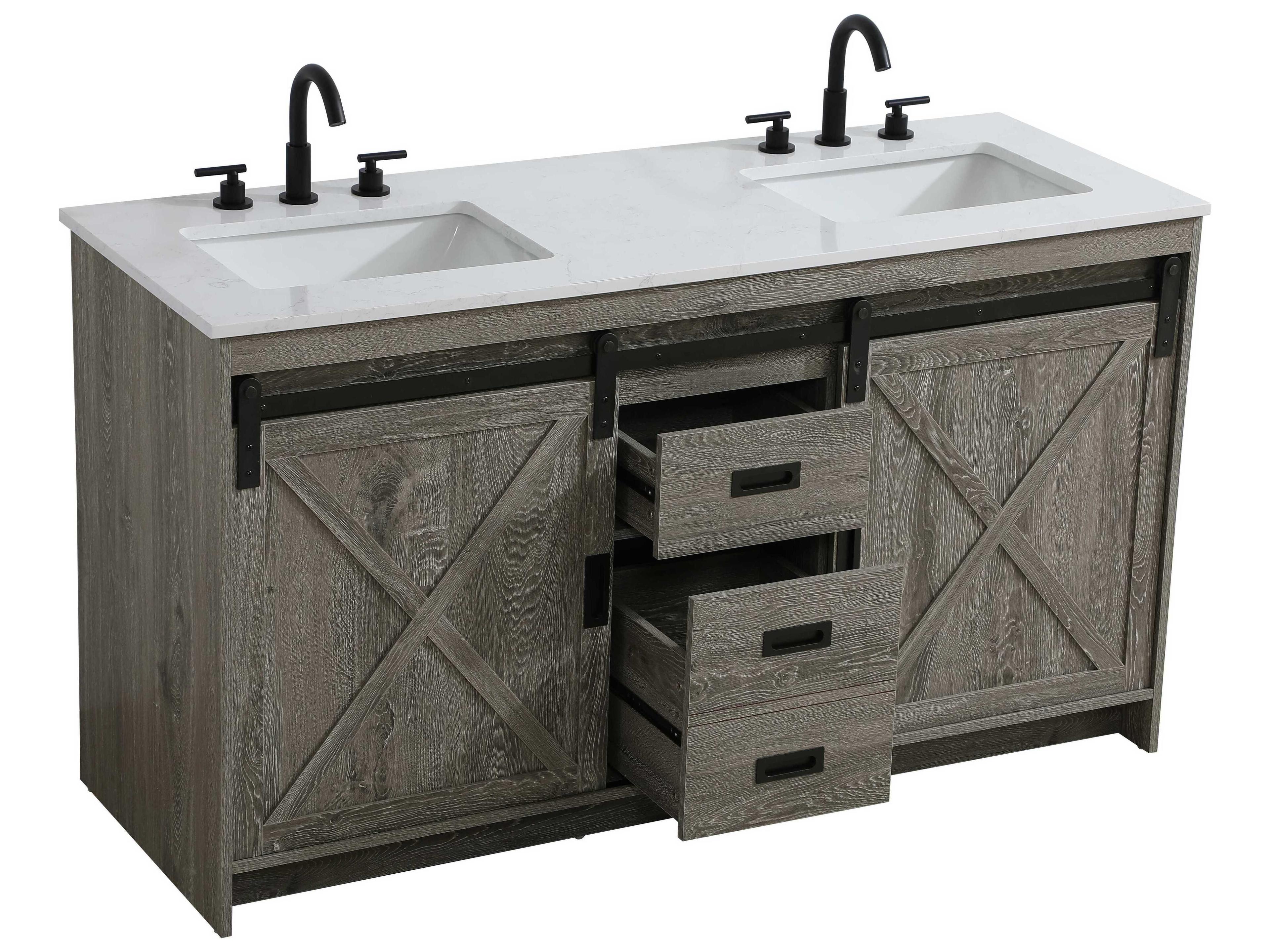 Elegant Lighting Austin Rustic Grey 60" Vanity