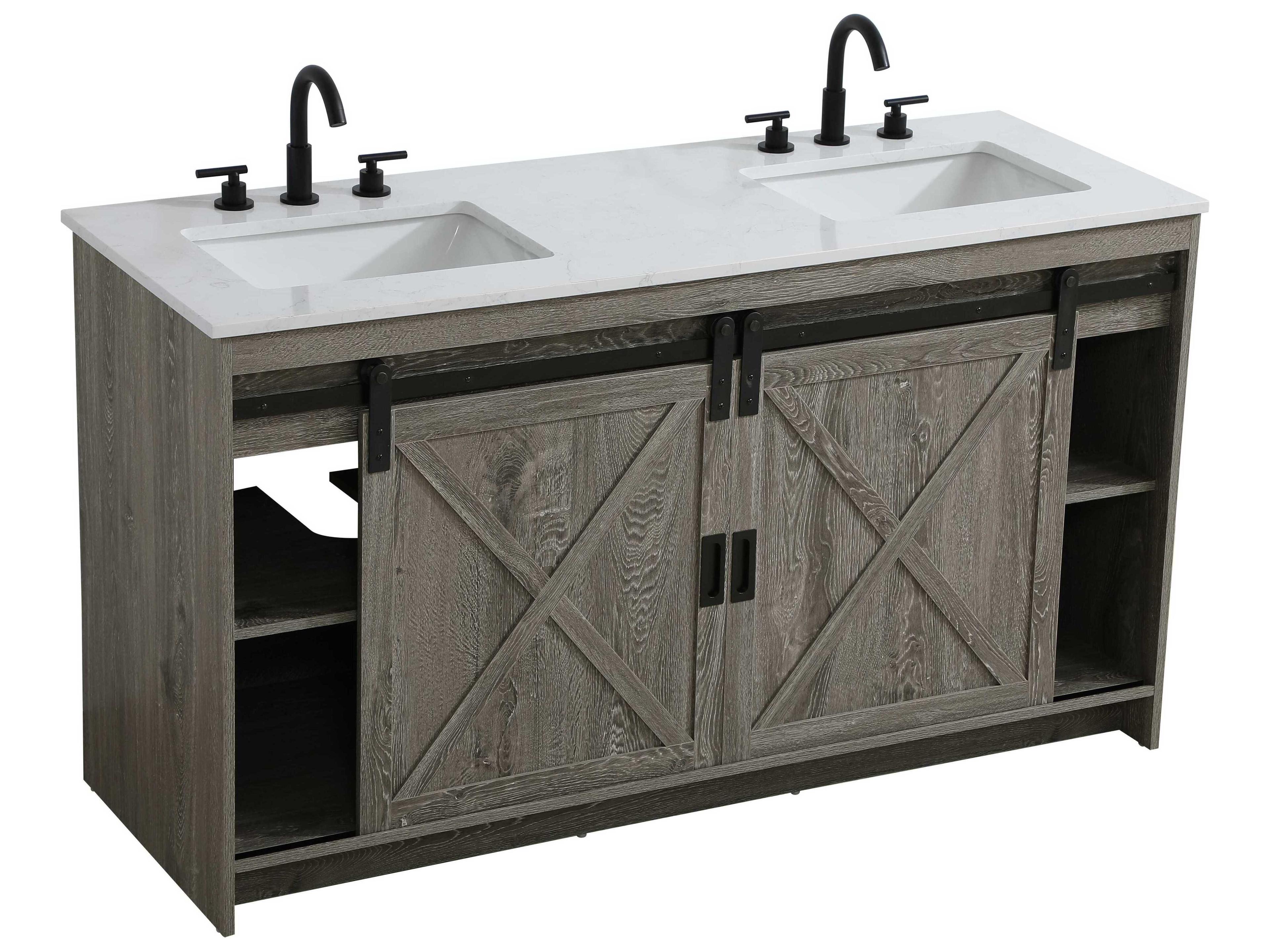 Elegant Lighting Austin Rustic Grey 60" Vanity