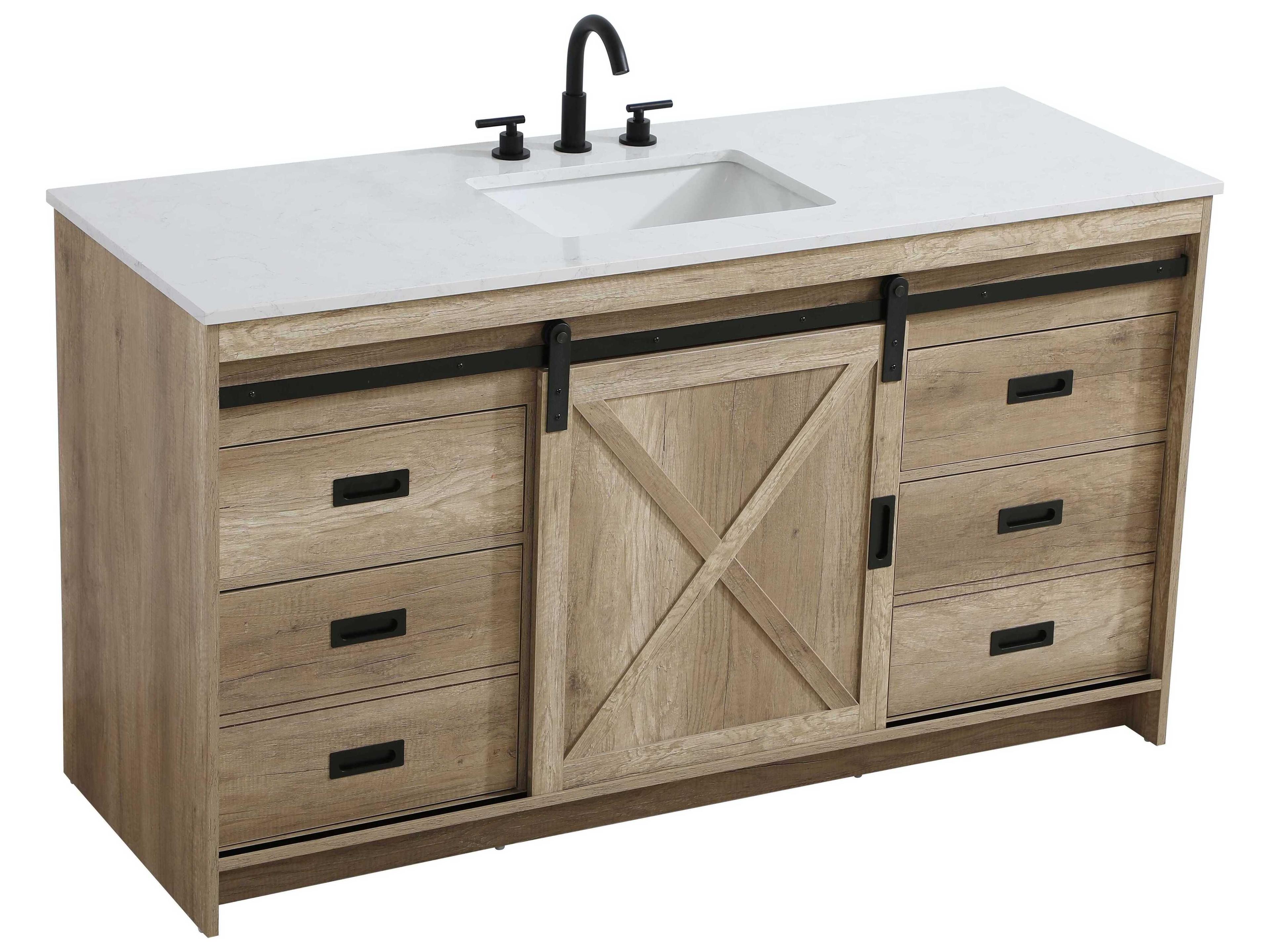 Elegant Lighting Austin Natural Oak 60" Vanity