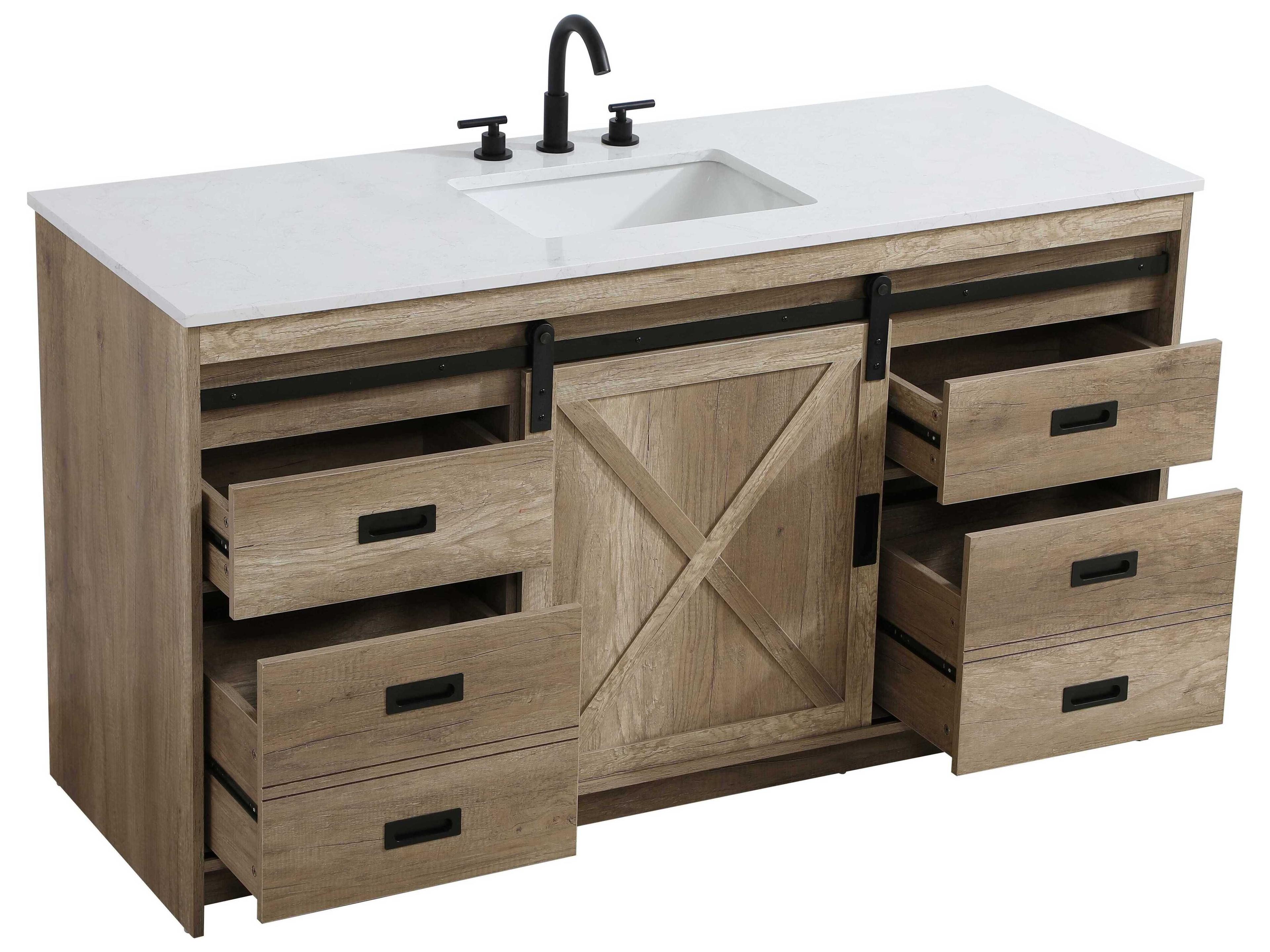 Elegant Lighting Austin Natural Oak 60" Vanity