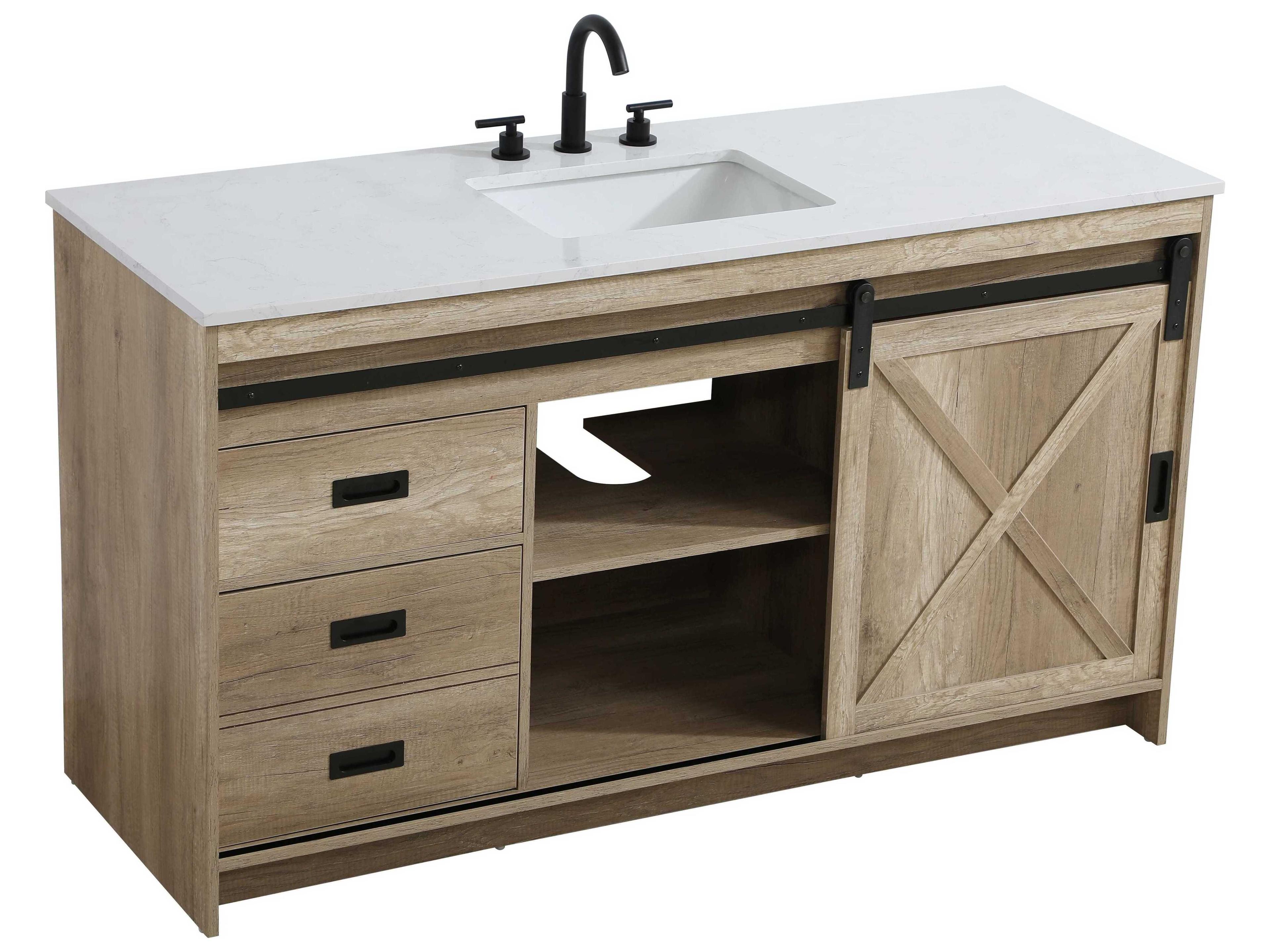Elegant Lighting Austin Natural Oak 60" Vanity