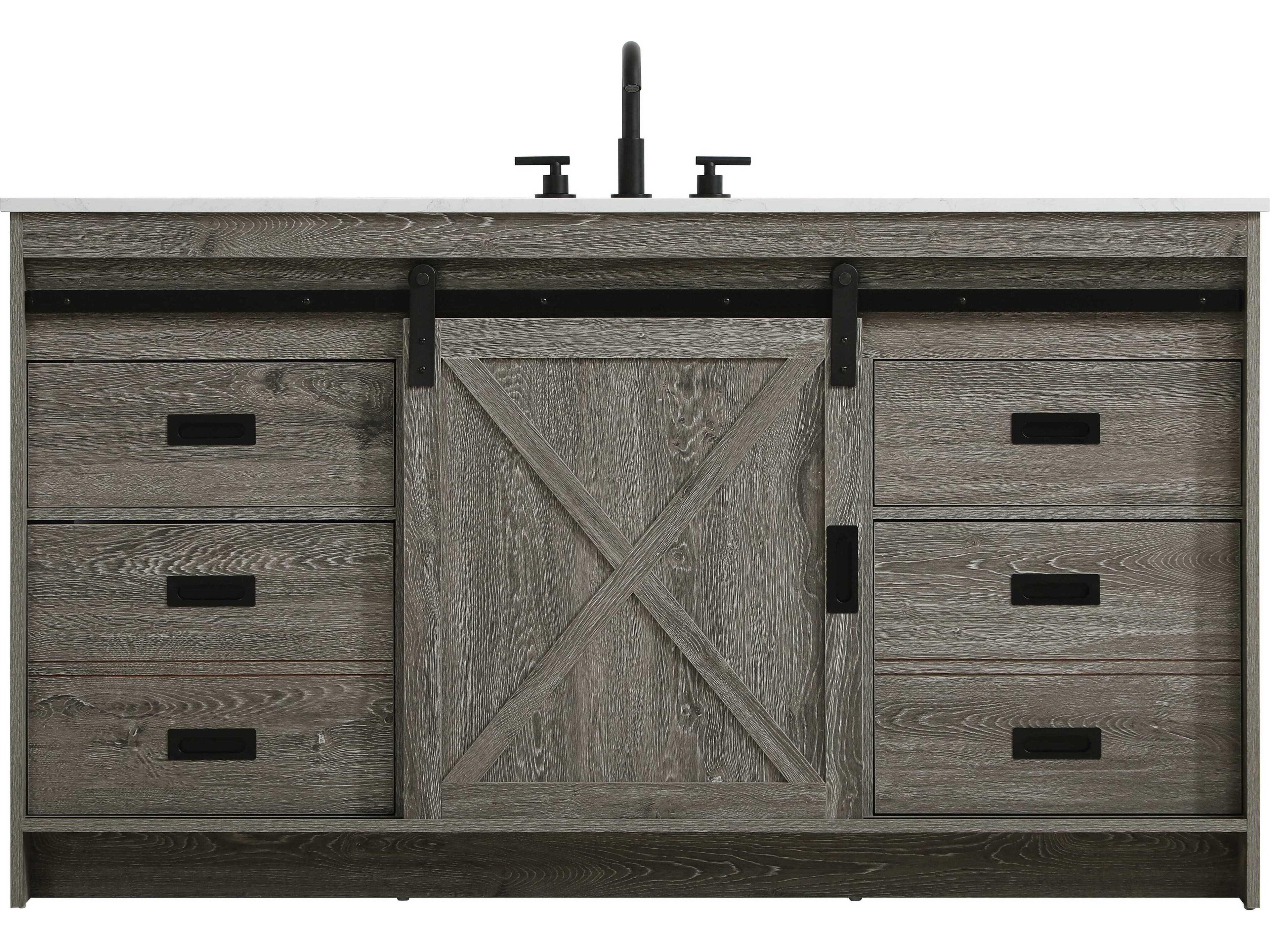 Elegant Lighting Austin Rustic Grey 60" Vanity