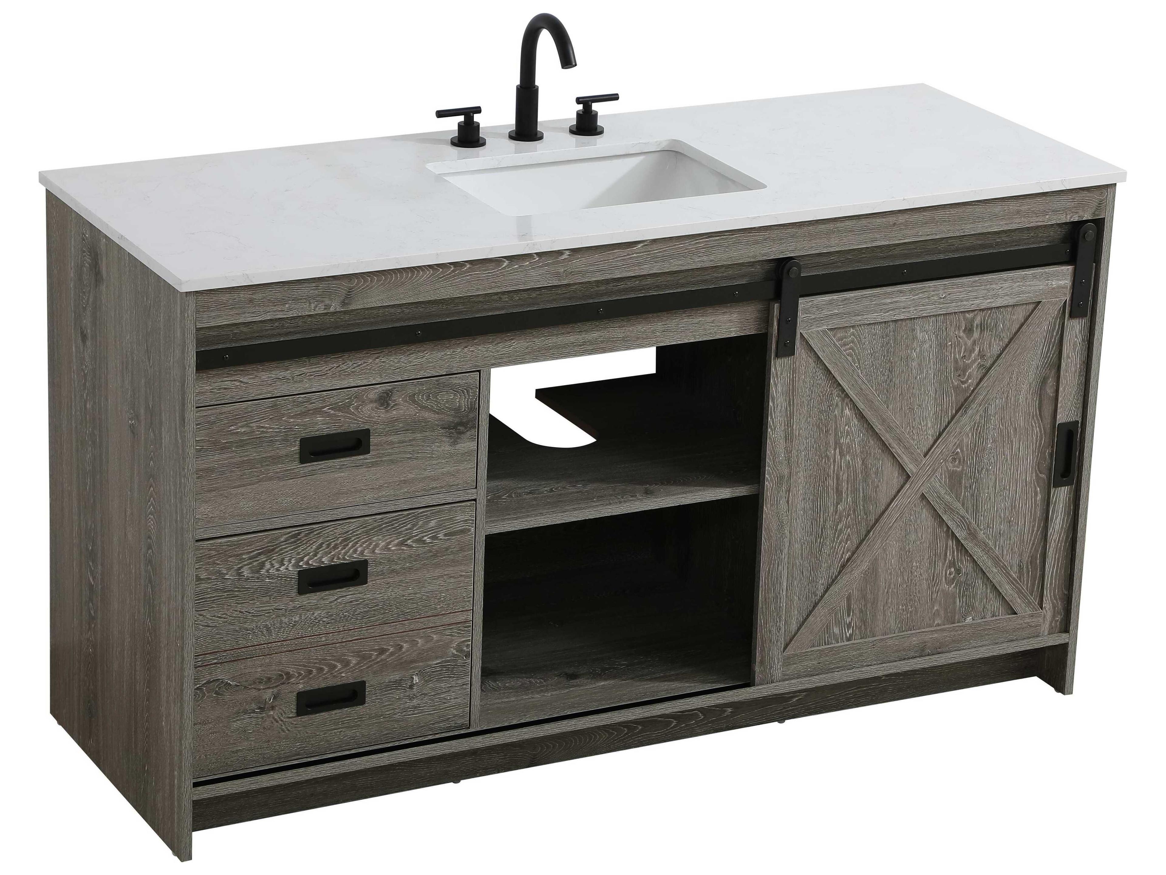 Elegant Lighting Austin Rustic Grey 60" Vanity
