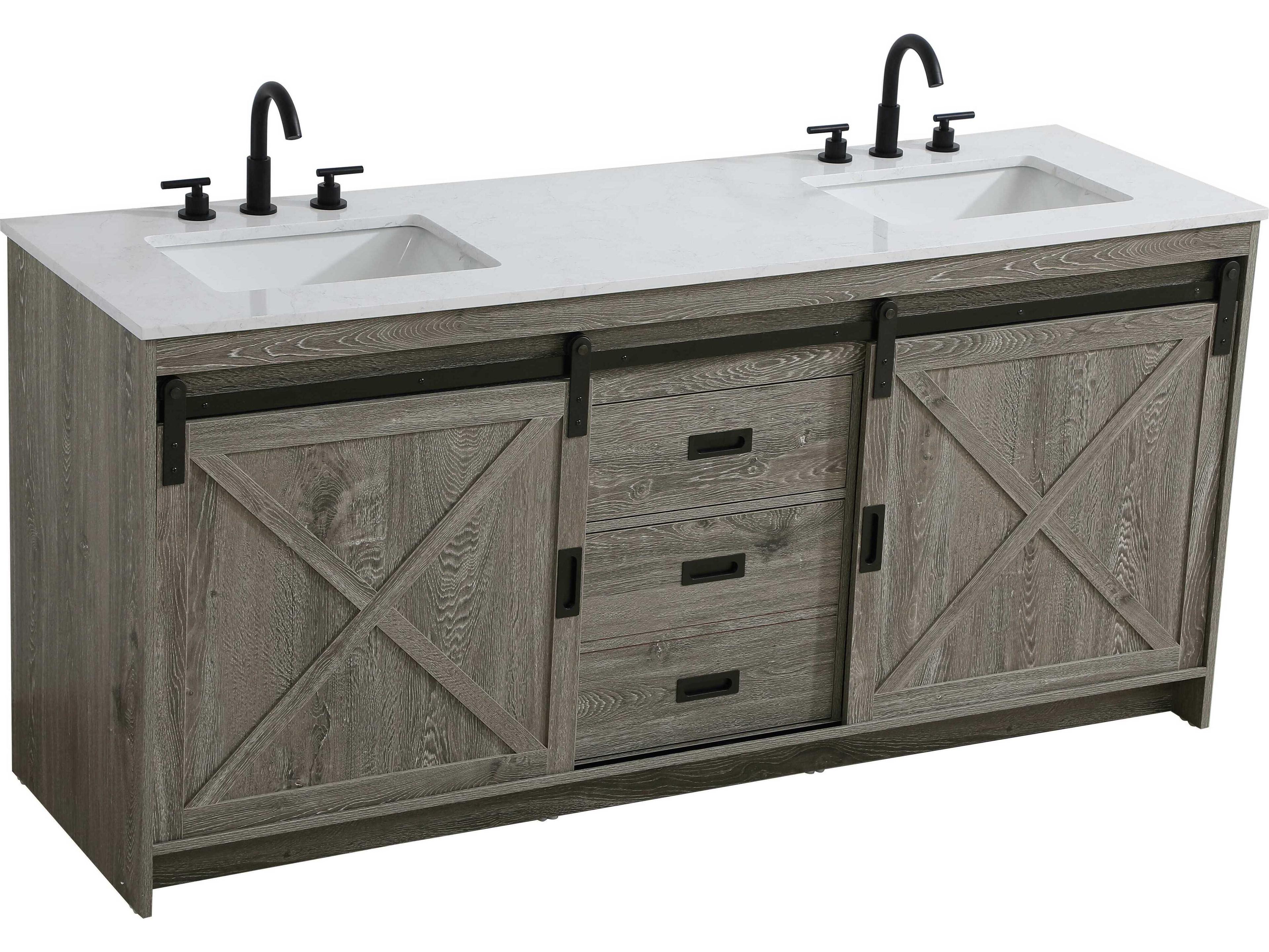 Elegant Lighting Austin Rustic Grey 72" Vanity