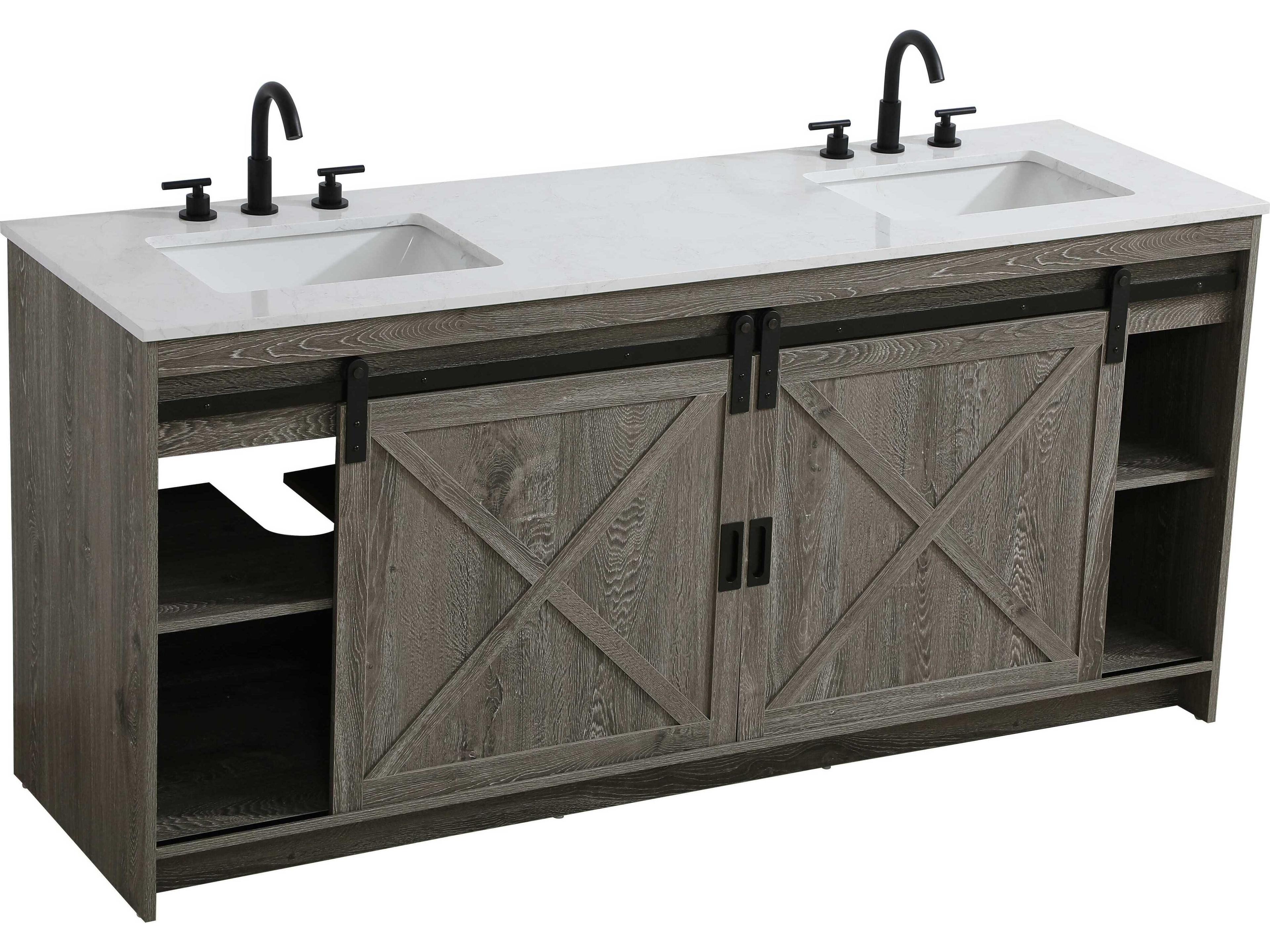 Elegant Lighting Austin Rustic Grey 72" Vanity