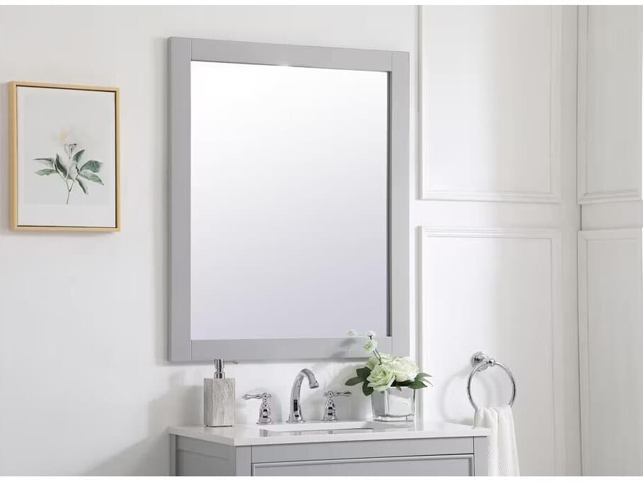 Elegant Lighting Aqua Grey Rectangular Wall Mirror