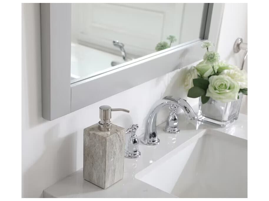 Elegant Lighting Aqua Grey Rectangular Wall Mirror