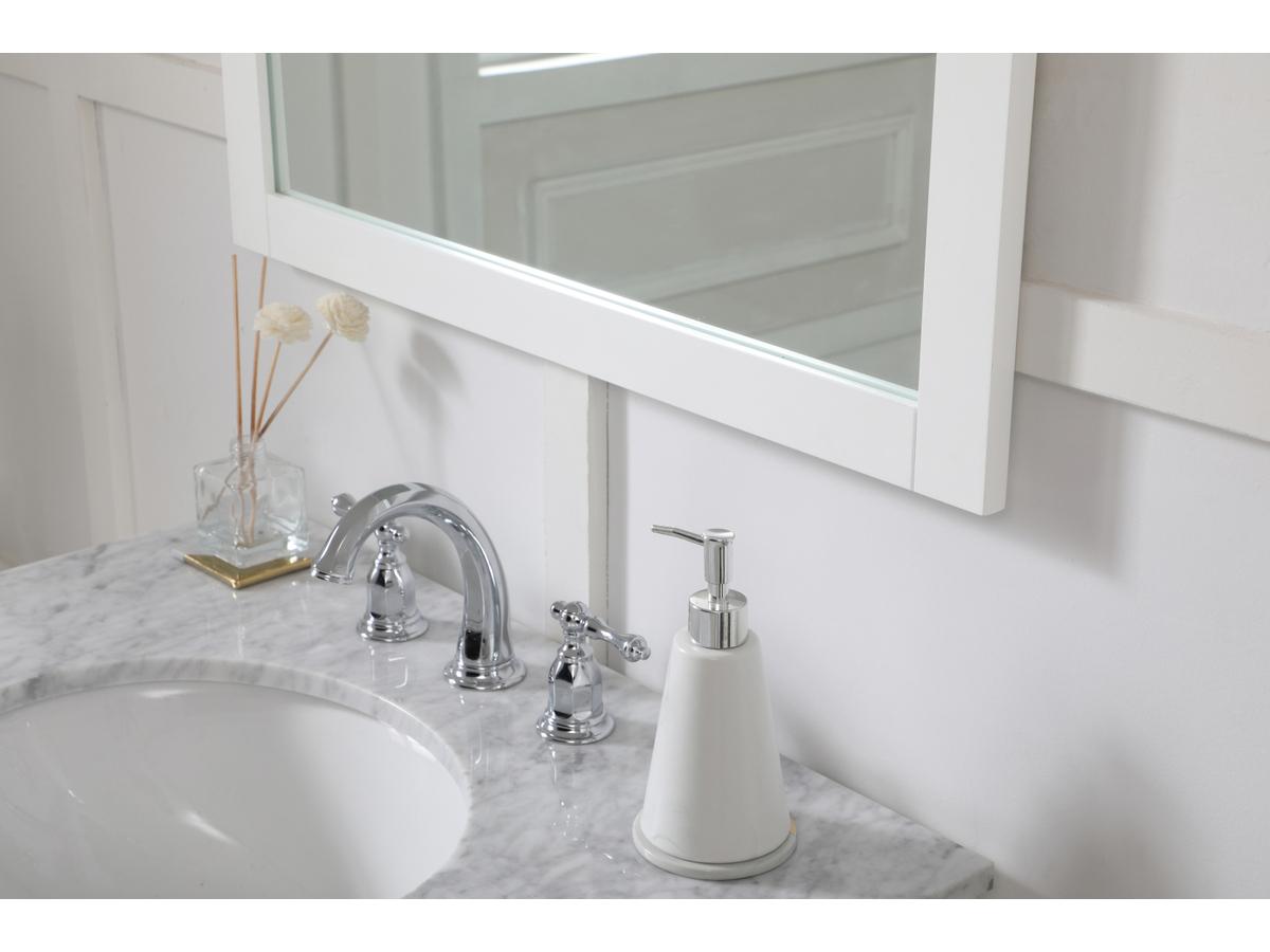 Elegant Lighting Aqua White Rectangular Wall Mirror