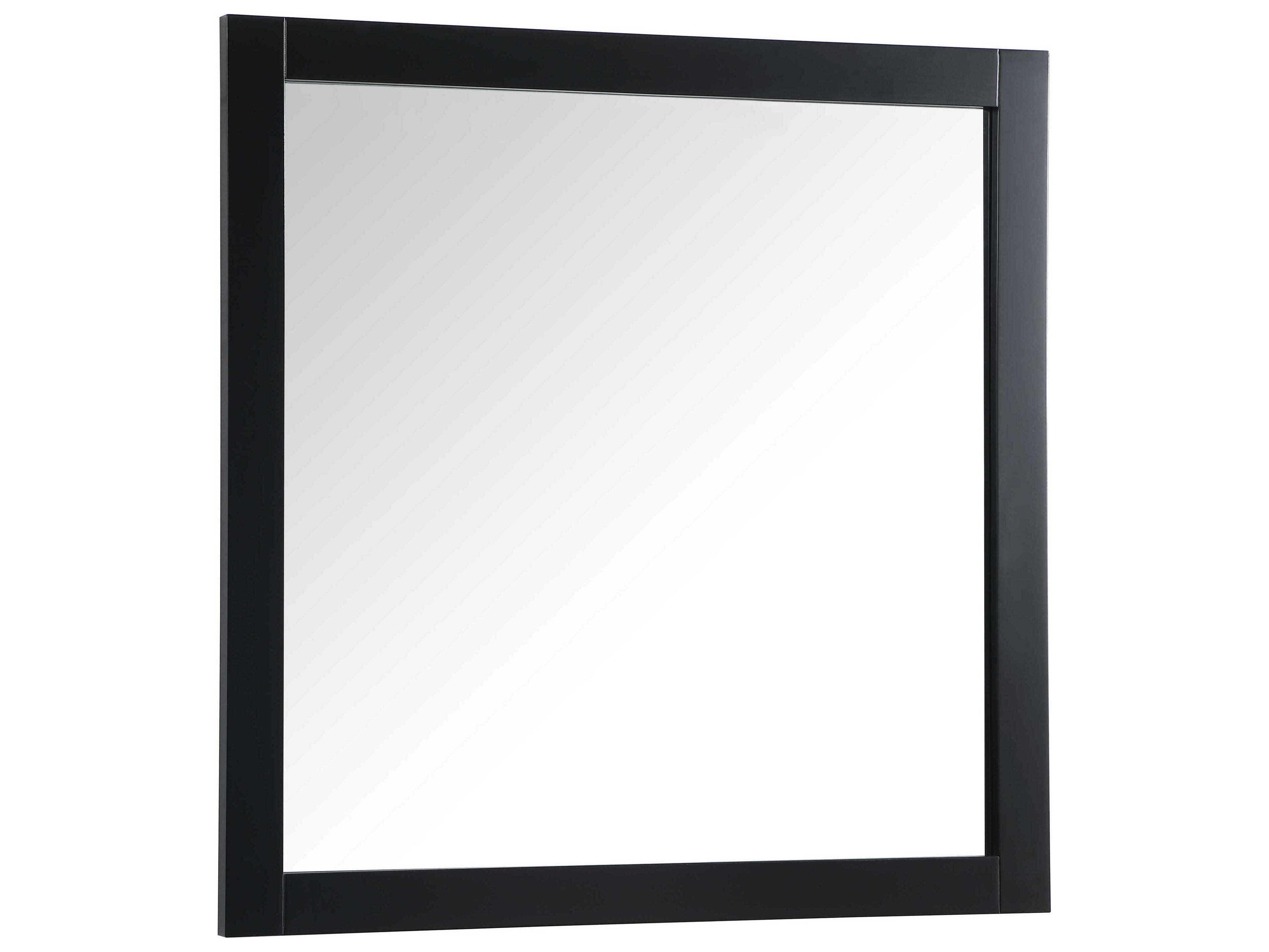 Elegant Lighting Aqua Black Square Wall Mirror
