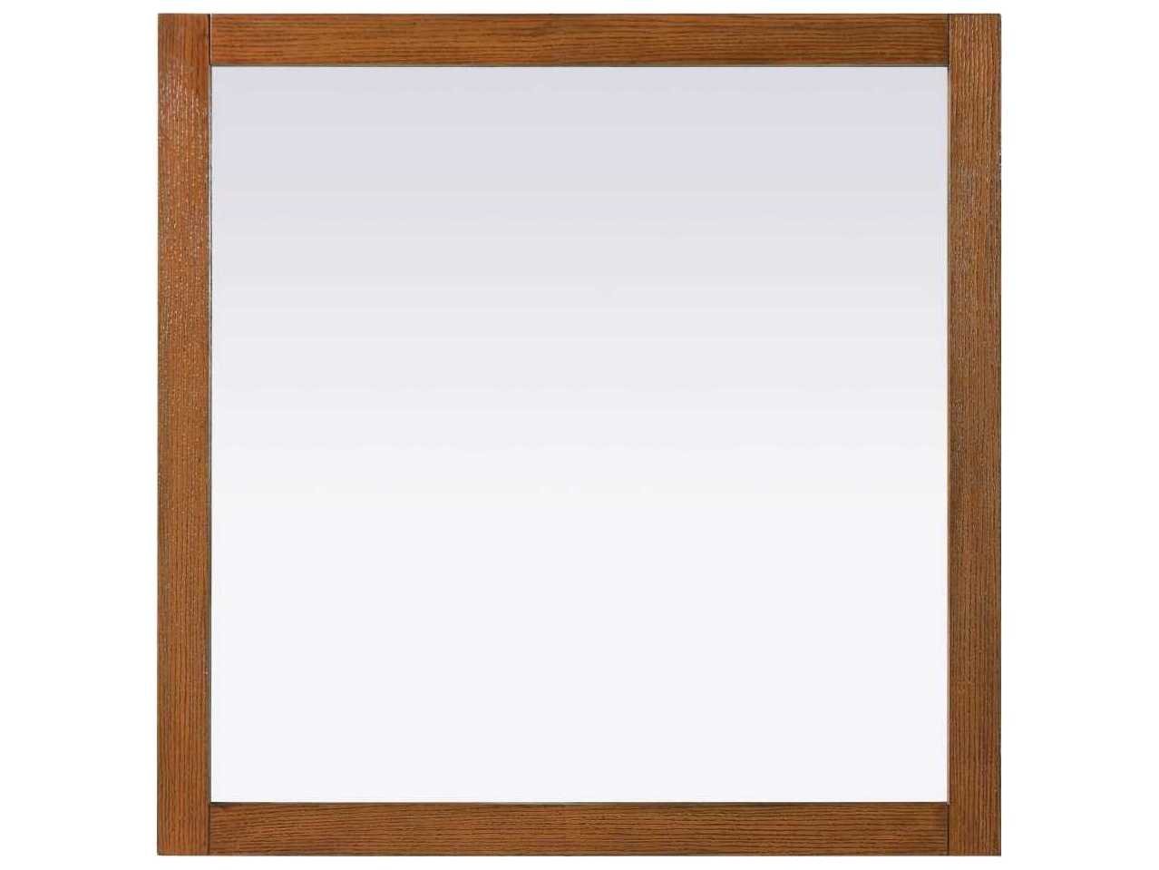 Elegant Lighting Norah Brandy Walnut Square Wall Mirror