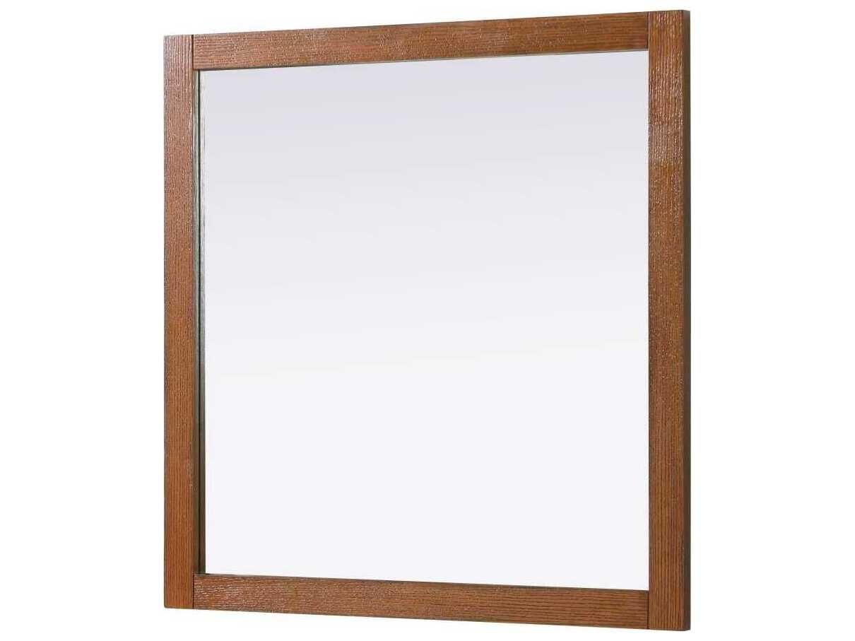 Elegant Lighting Norah Brandy Walnut Square Wall Mirror