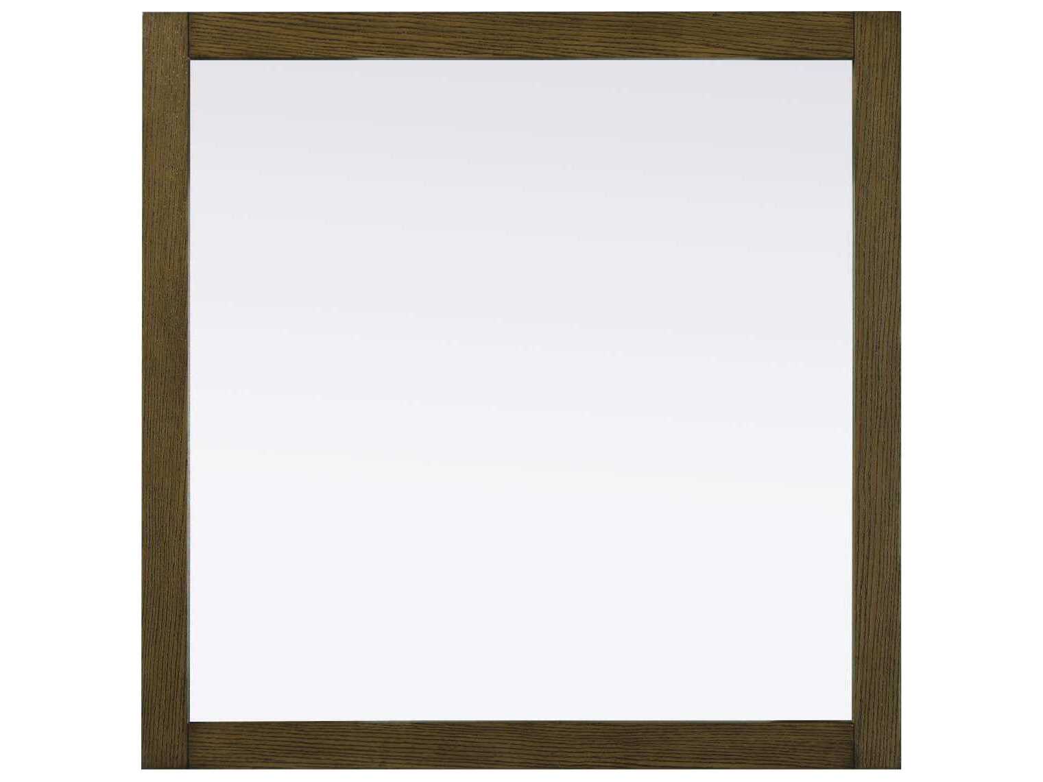 Elegant Lighting Norah Hazel Oak Square Wall Mirror