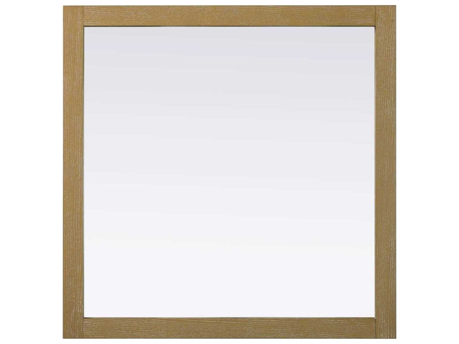 Elegant Lighting Norah Linen Oak Square Wall Mirror
