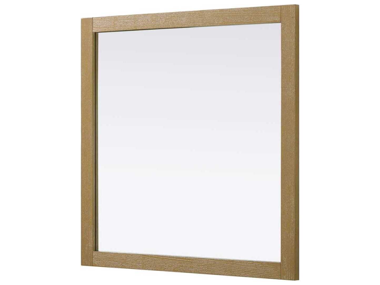 Elegant Lighting Norah Linen Oak Square Wall Mirror