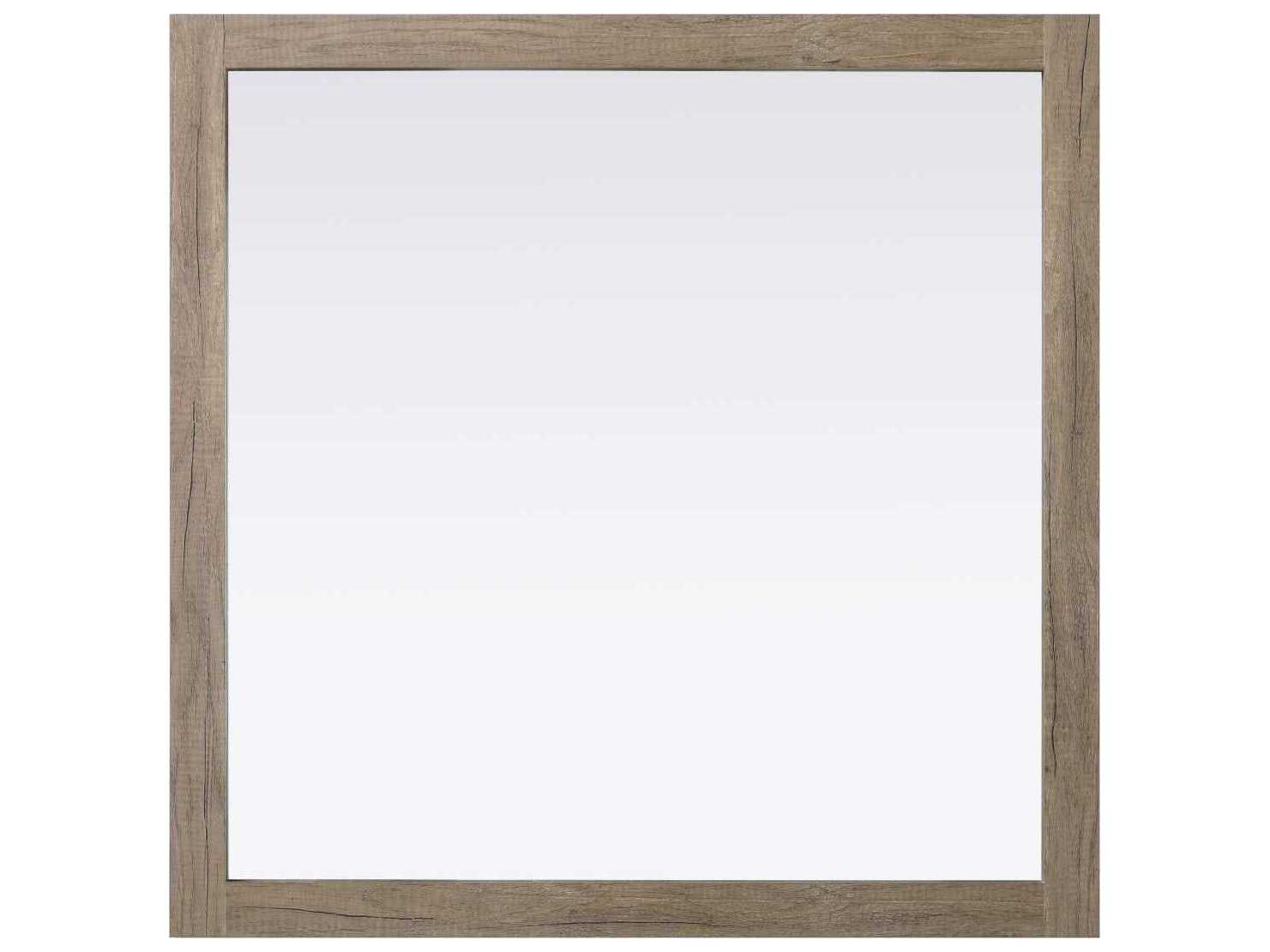 Elegant Lighting Norah Natural Oak Square Wall Mirror