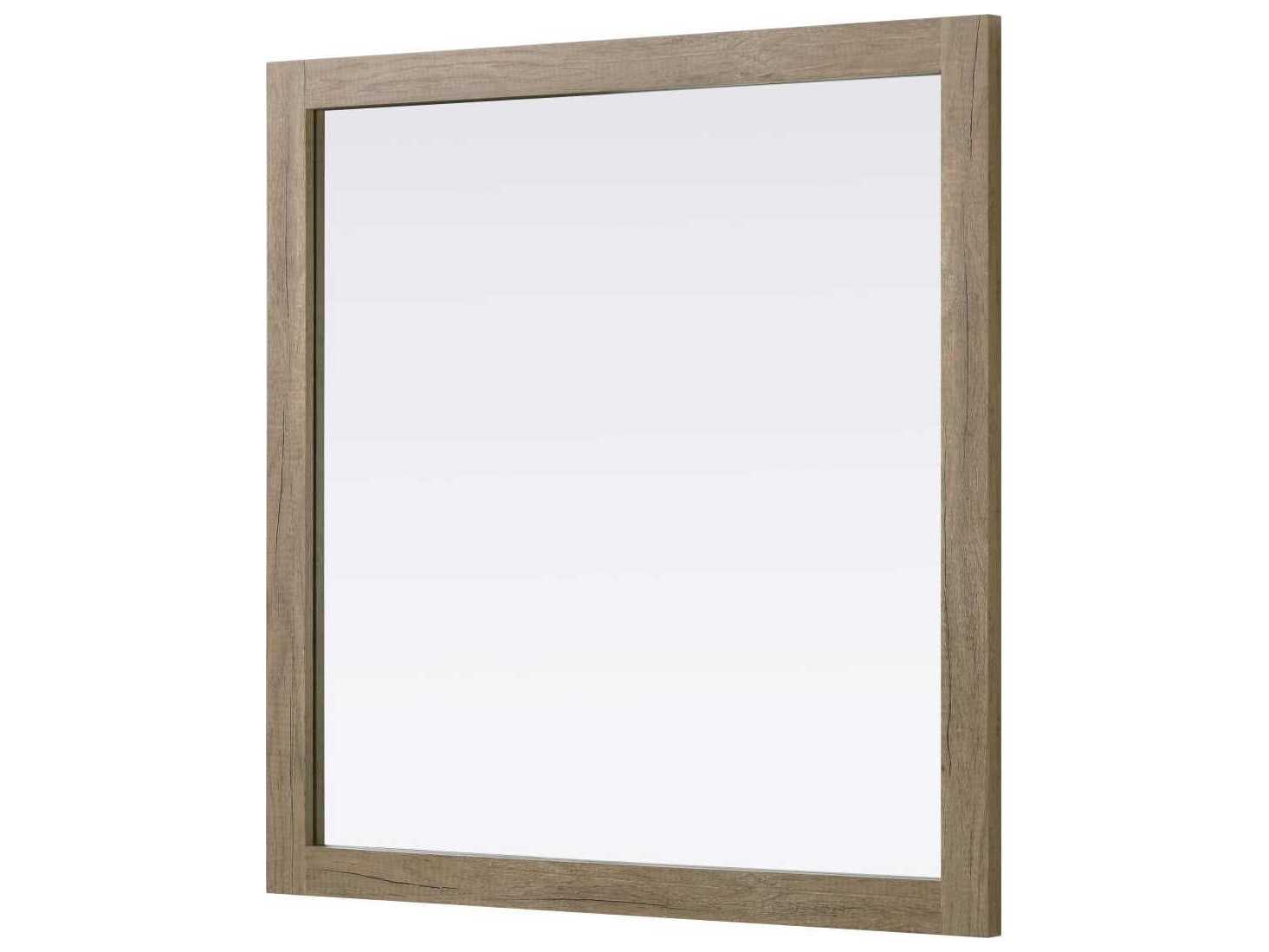 Elegant Lighting Norah Natural Oak Square Wall Mirror