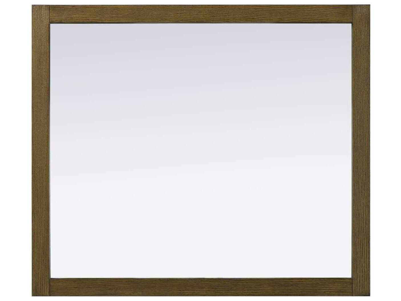 Elegant Lighting Norah Hazel Oak Rectangular Wall Mirror