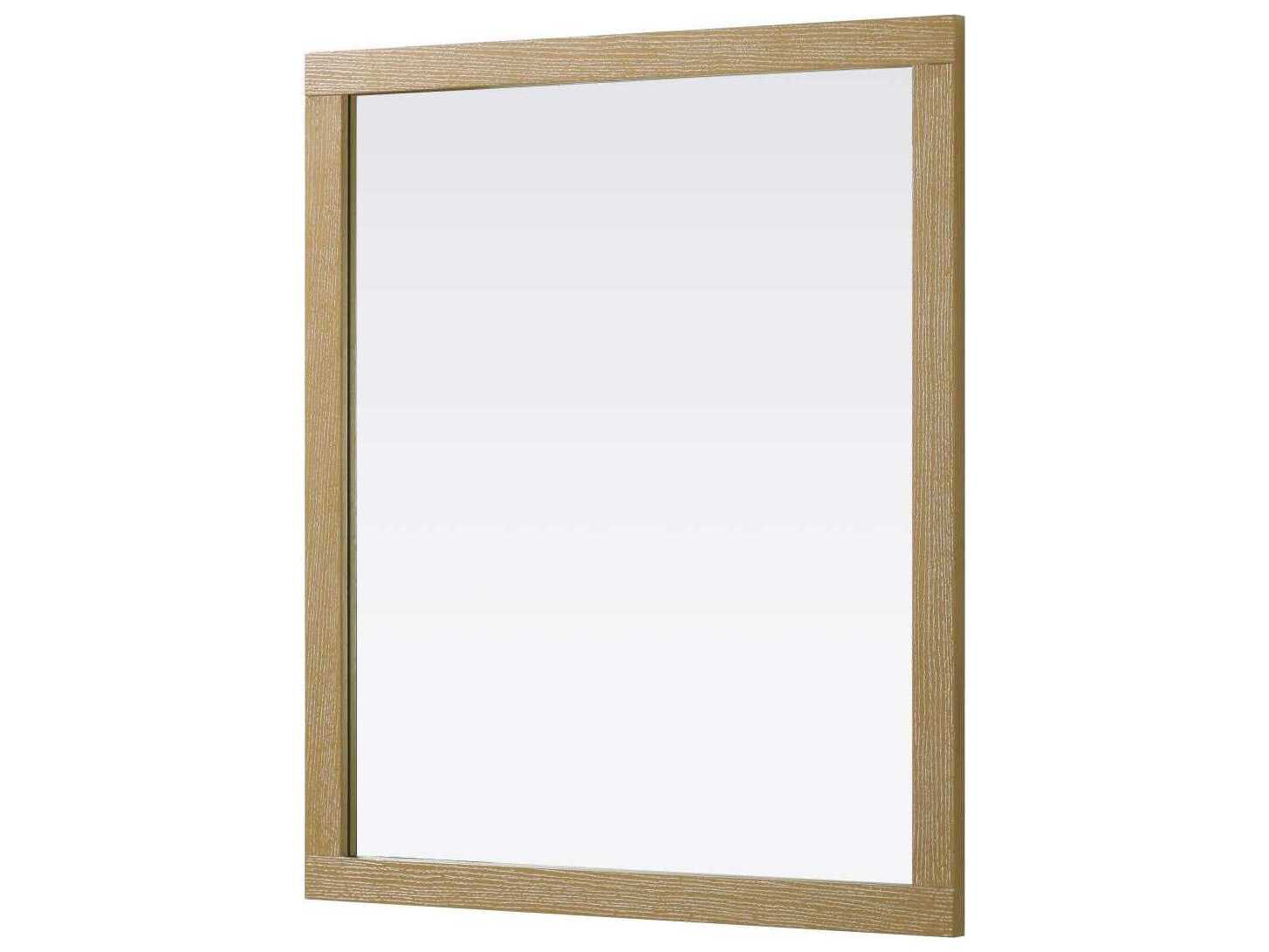 Elegant Lighting Norah Linen Oak Rectangular Wall Mirror