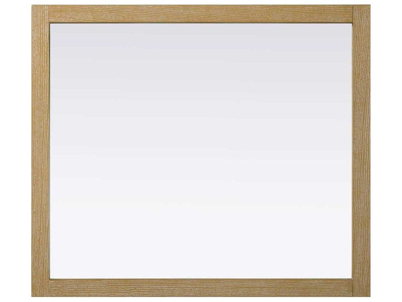 Elegant Lighting Norah Linen Oak Rectangular Wall Mirror