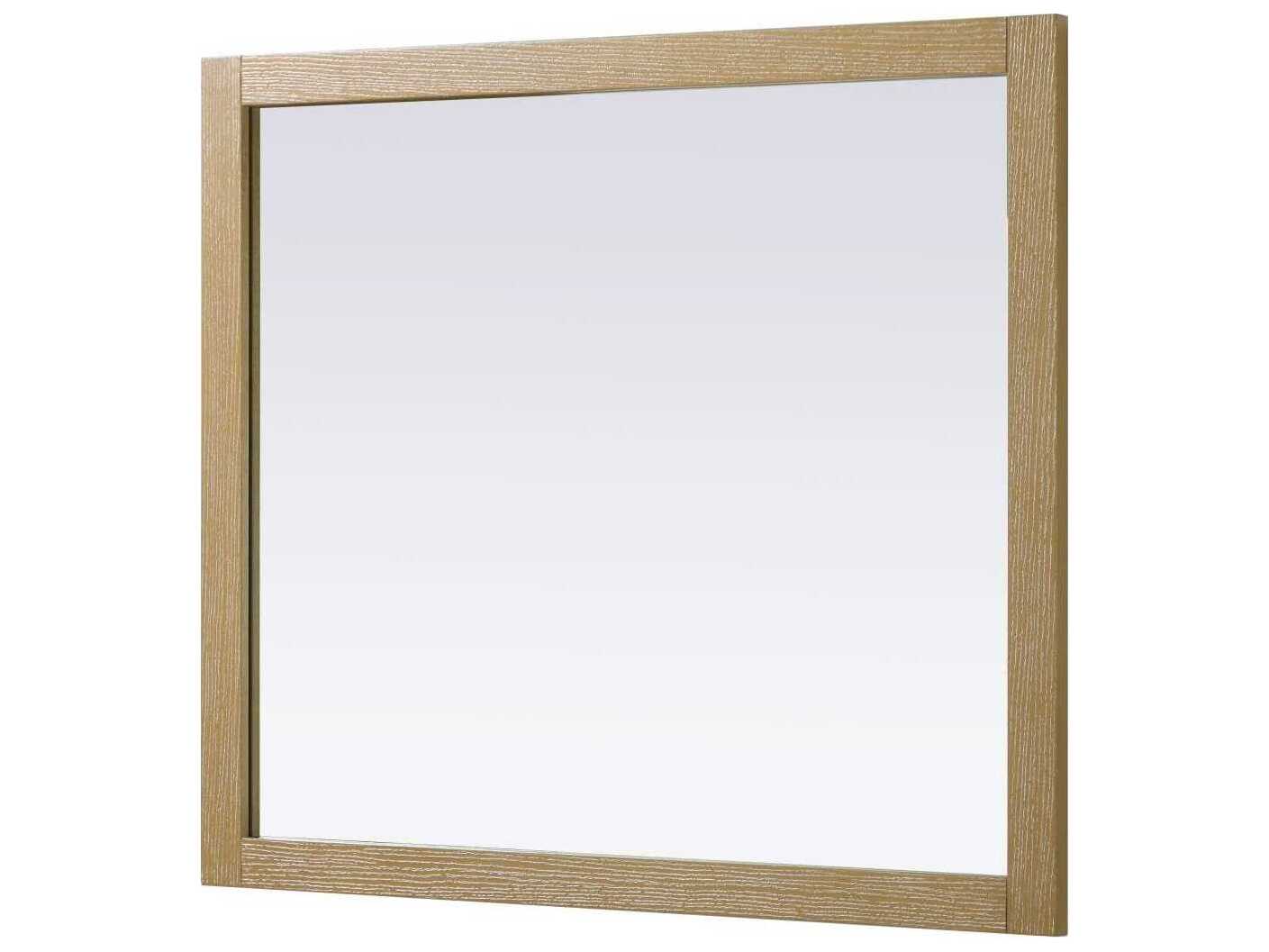 Elegant Lighting Norah Linen Oak Rectangular Wall Mirror