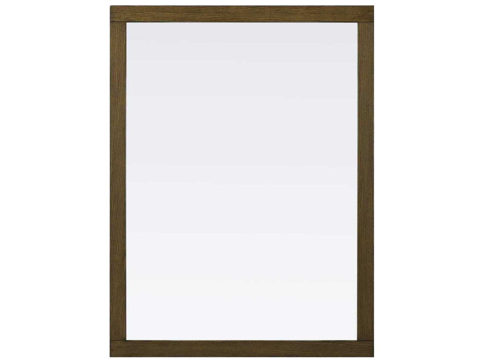 Elegant Lighting Norah Hazel Oak Rectangular Wall Mirror