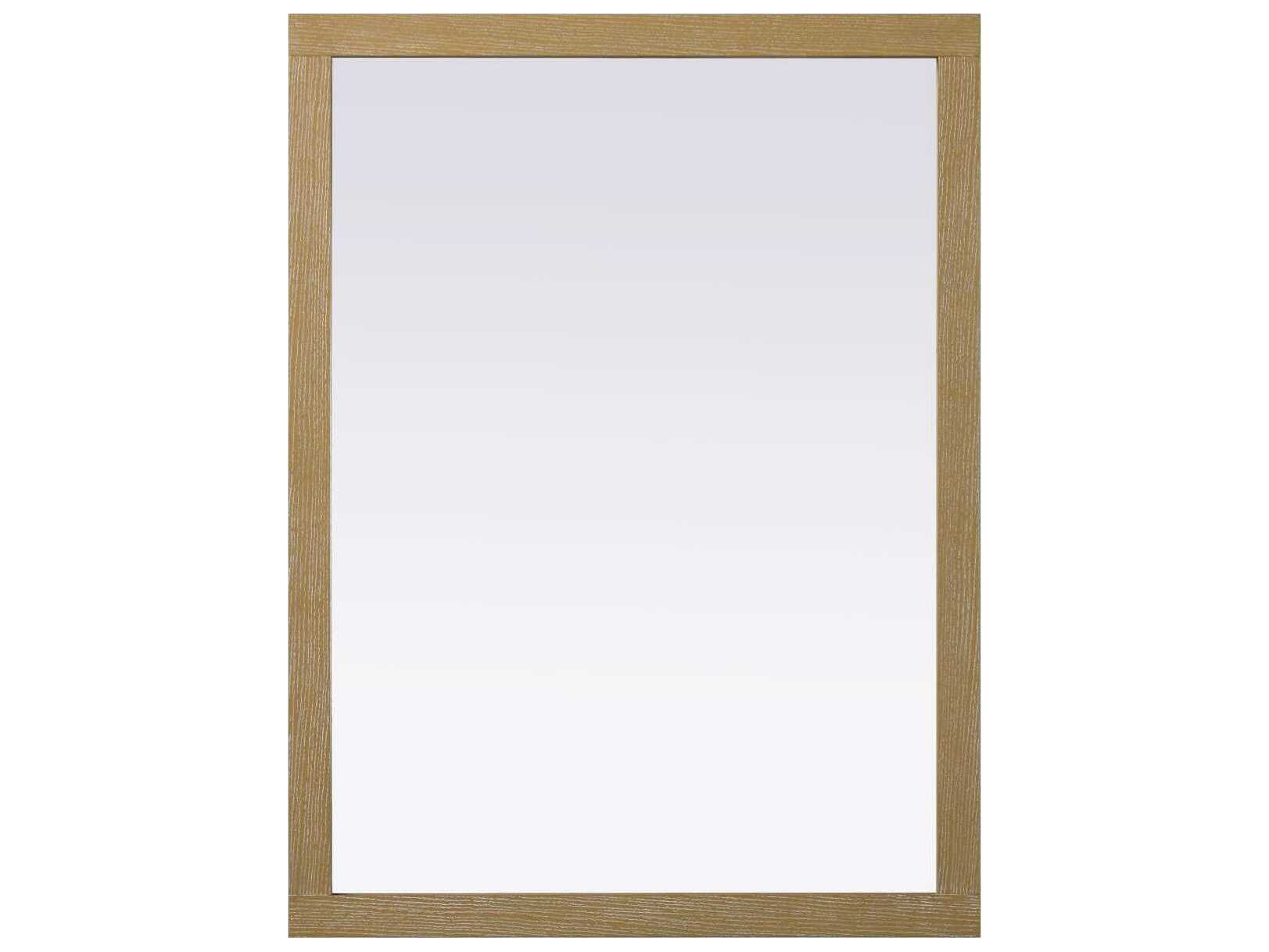 Elegant Lighting Norah Linen Oak Rectangular Wall Mirror