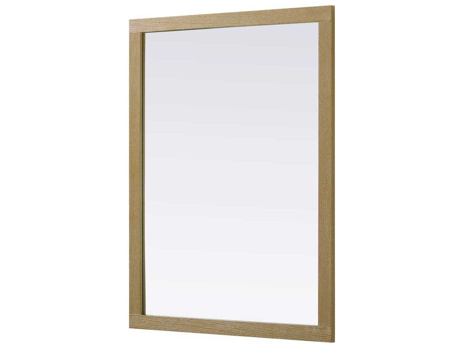 Elegant Lighting Norah Linen Oak Rectangular Wall Mirror