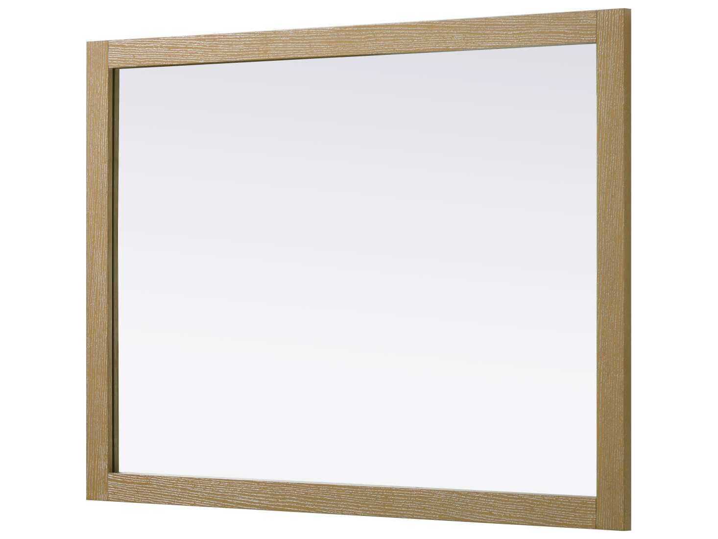 Elegant Lighting Norah Linen Oak Rectangular Wall Mirror